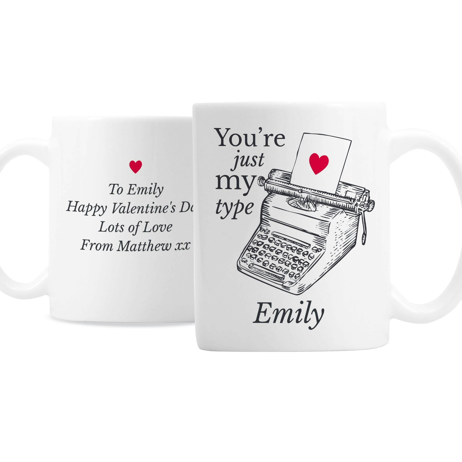 Rackhams Personalised Just My Type Valentines Mug