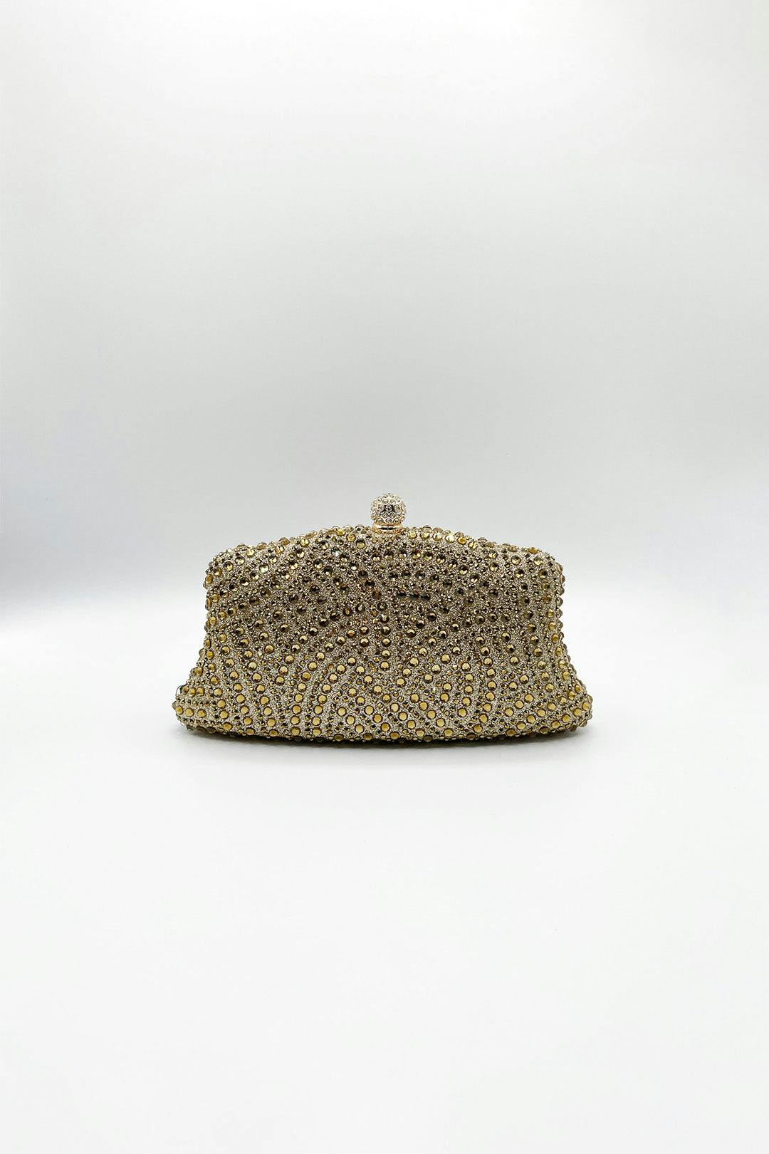 Svnx Women's Gold Embellished Clutch Bag In - Image 4