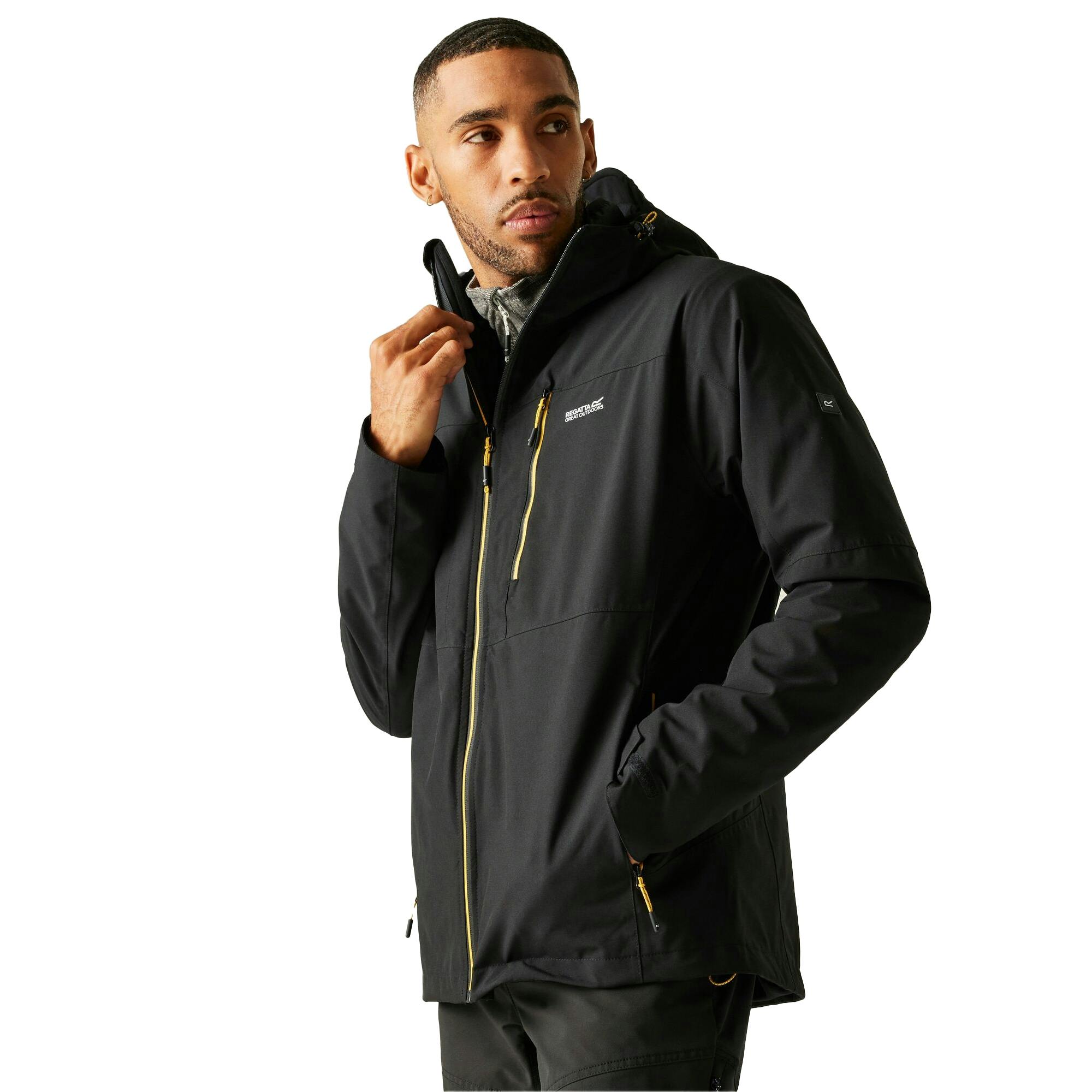 Regatta Men's Black Wentwood 3 In 1 Jacket - Xxl - 100% Mixed
