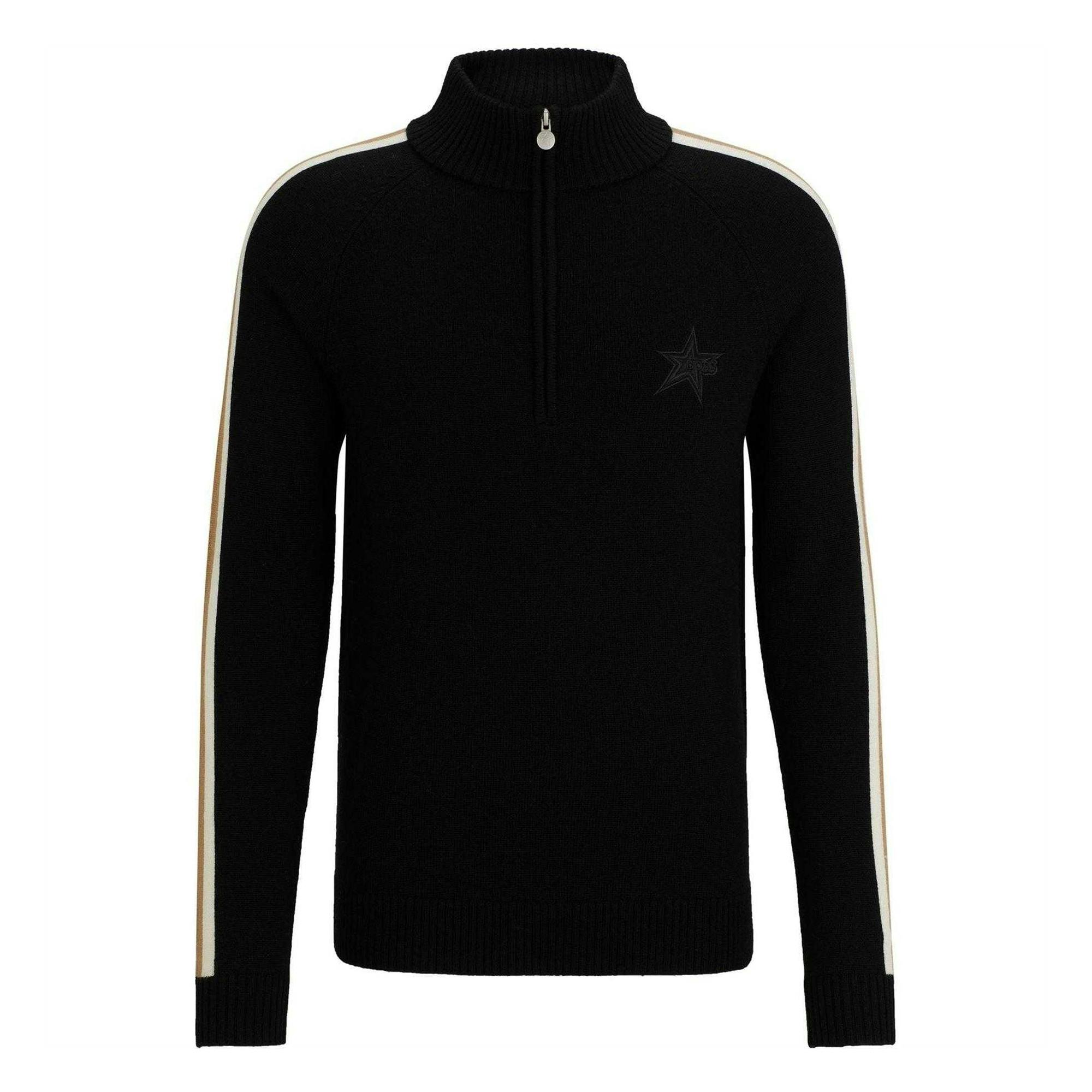 Boss Men's Black Regular Raglan Jumper - L - 100% Mixed