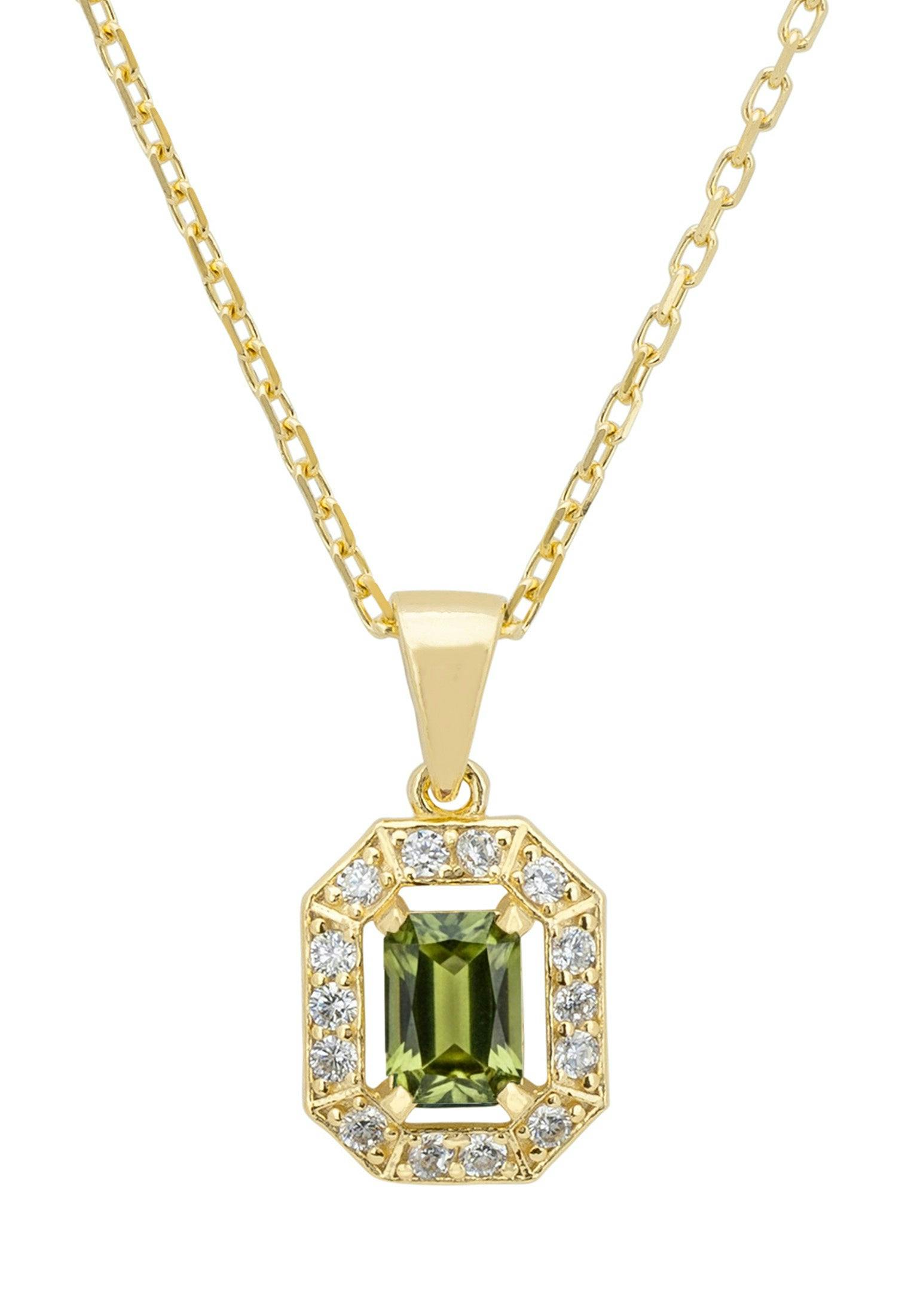 Latelita Gold Whistledown Gemstone Pendant Necklace Peridot
