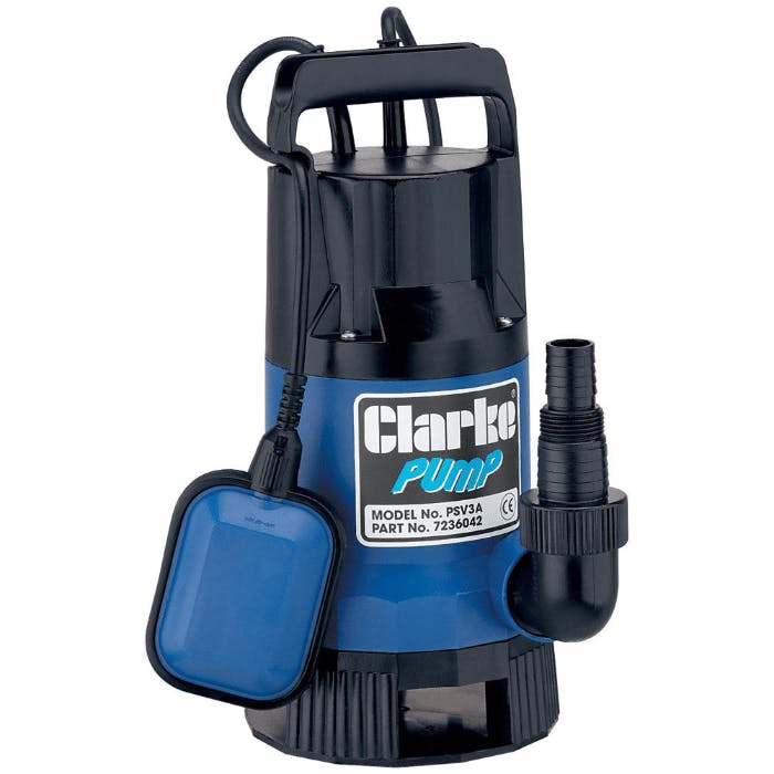 Rackhams Clarke Psv3a 1.5 Inch 400W 133Lpm 8M Head Dirty Water Submersible Pump With Float Switch (230V)