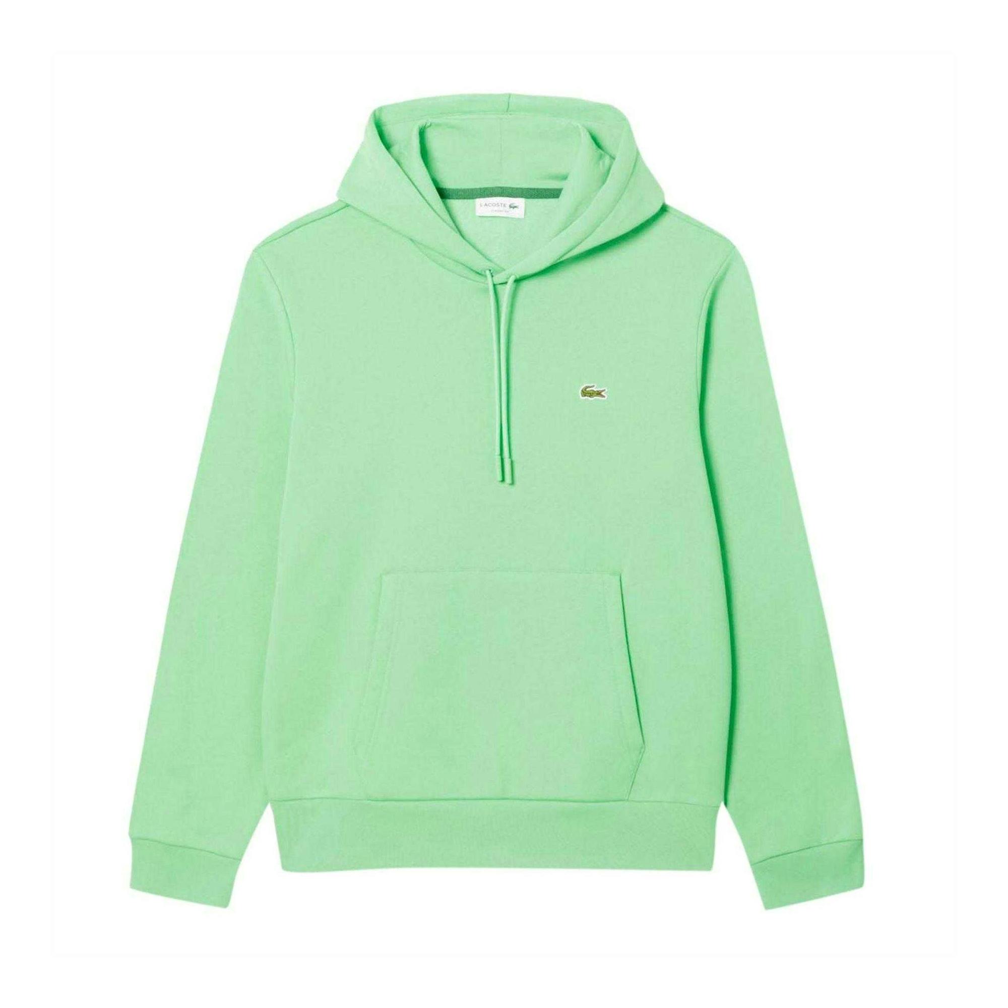 Lacoste Men's Green Organic Cotton Pullover Hoodie - M - 100% Mixed