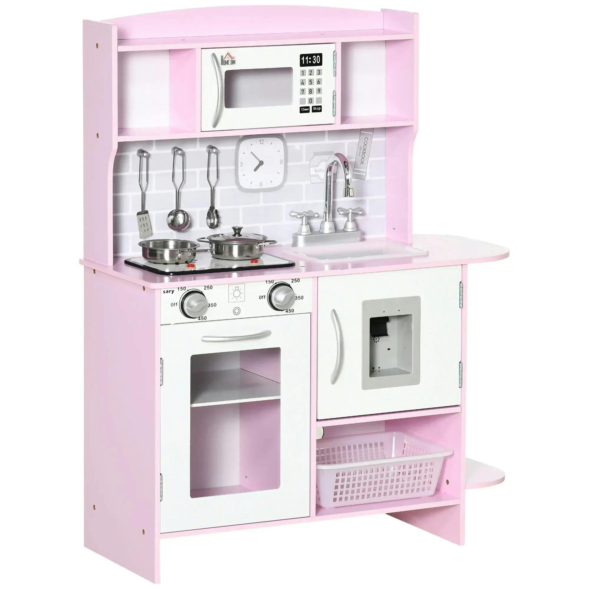 Homcom Kitchen Set For Kids W/ Lights Sounds, For Aged 3-6 - Image 5