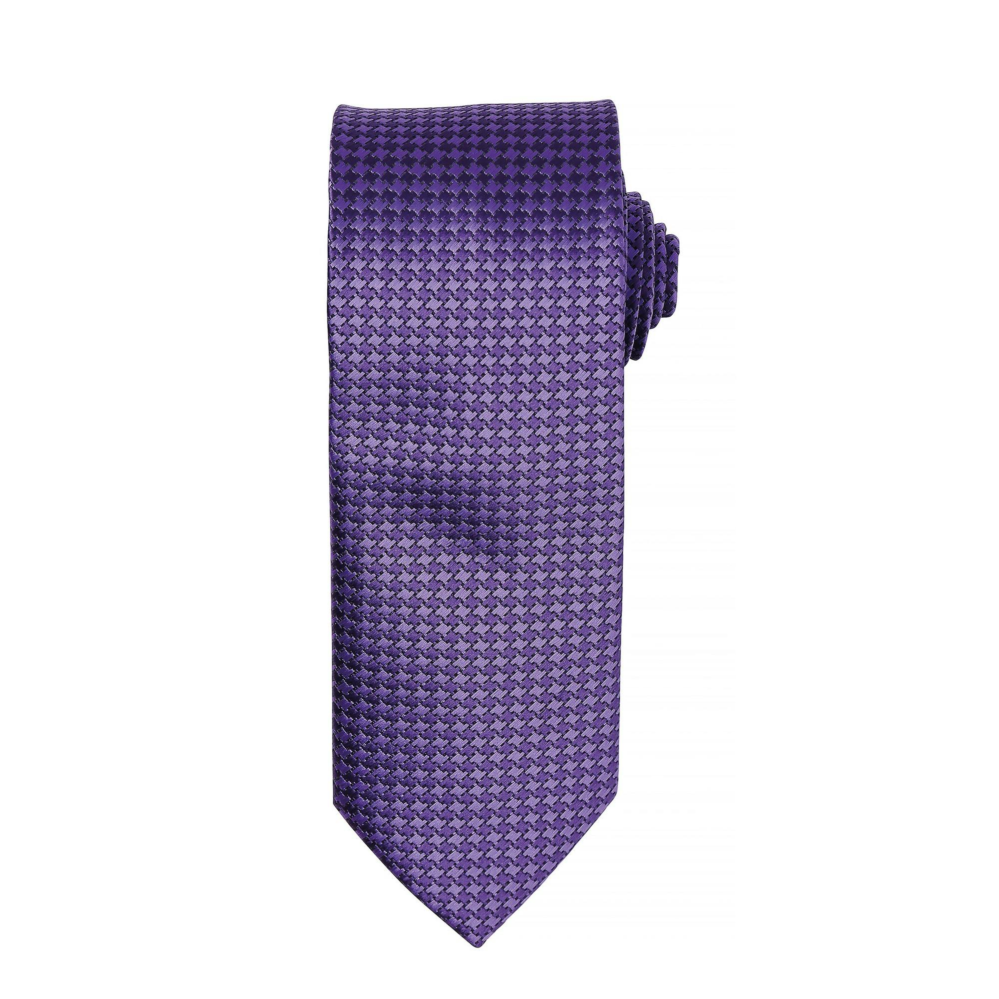 Premier Mens Puppy Tooth Formal Work Tie (Purple) - One Size - Image 3