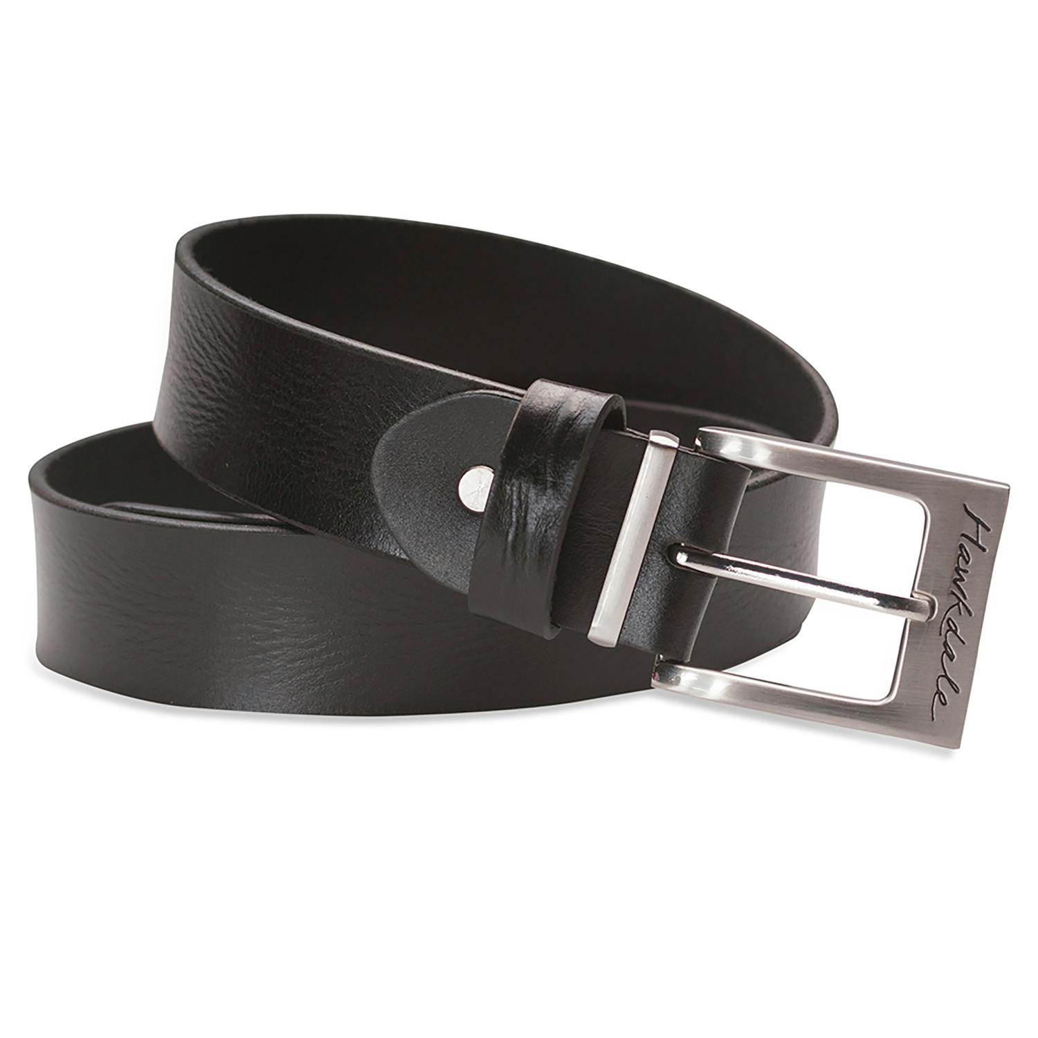 Hawkdale Men's Black Uk Made Leather Belt 1.25" - Xxl - 44-48"