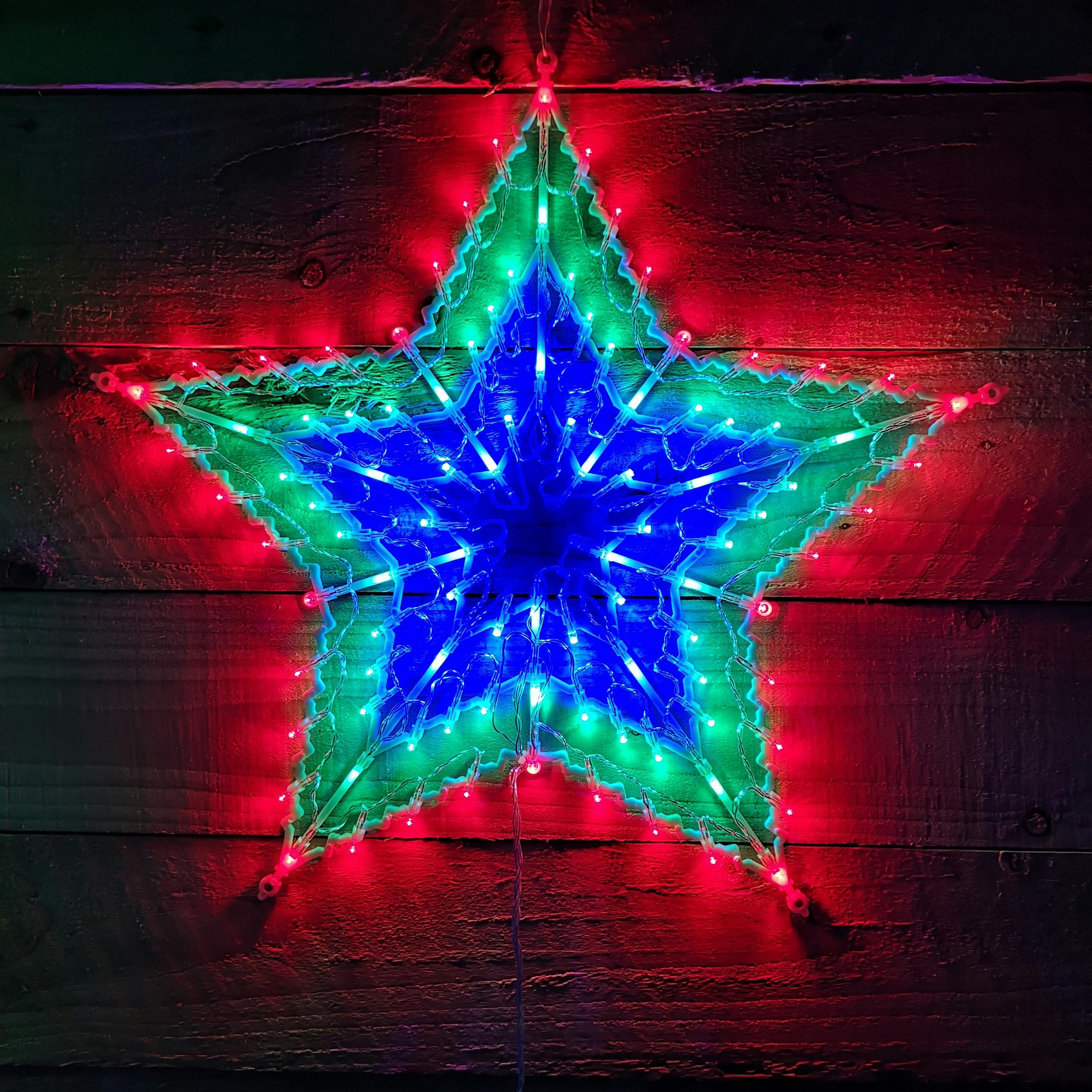Rackhams Light 50Cm Multi Colour Led Window Star Up Indoor/Outdoor Christmas Decorations