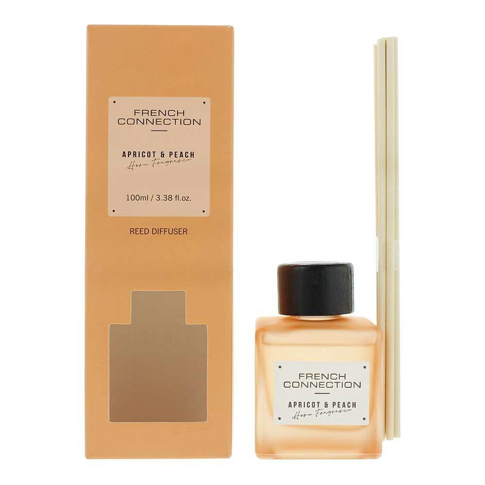 French Connection Square Range Scented Reed Diffuser | Luxury Home Fragrance with 6 Reeds | Long-Lasting Scent (100ML, Apricot & Peach) - Image 4