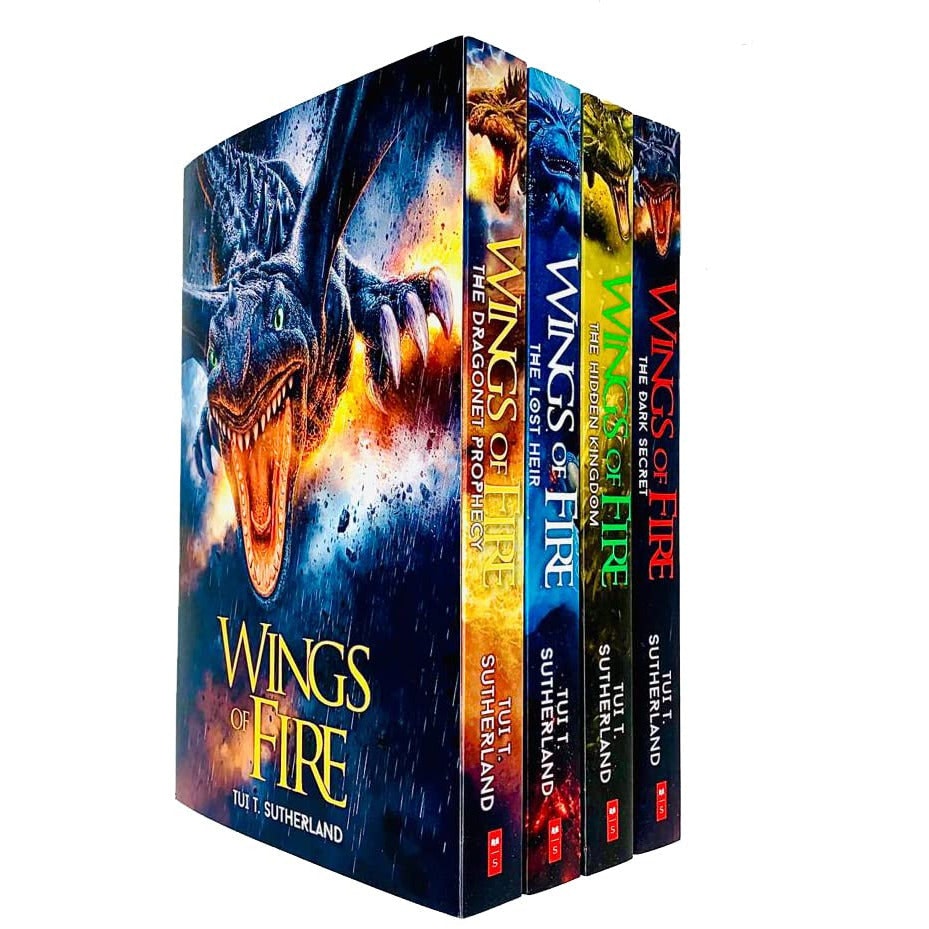 Scholastic Dark Wings Of Fire Series Books 1-4 Collection Set By Tui T Sutherland Dragonet Prophecy & More