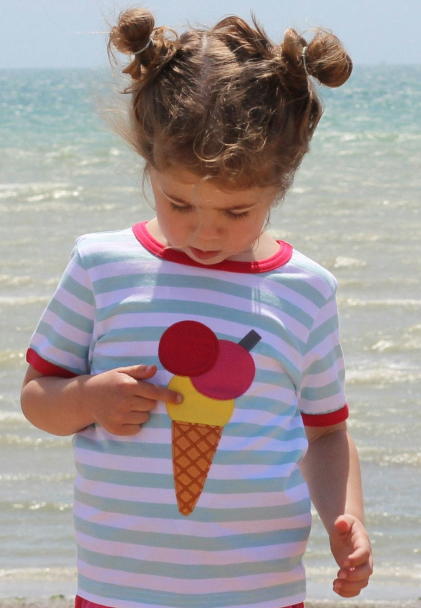 Toby Tiger Cream Organic Ice Applique Short-Sleeved T-Shirt - 6-7Y / 122Cm
