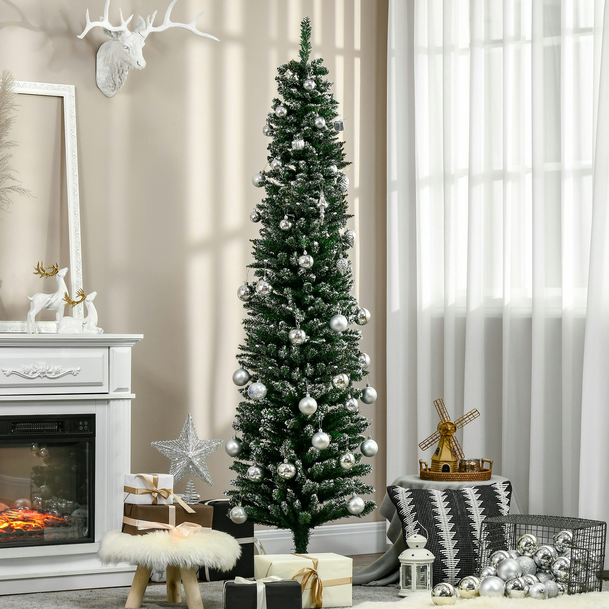 Rackhams Green Artificial Snow Dipped Christmas Tree Home Indoor Decoration - 6Ft
