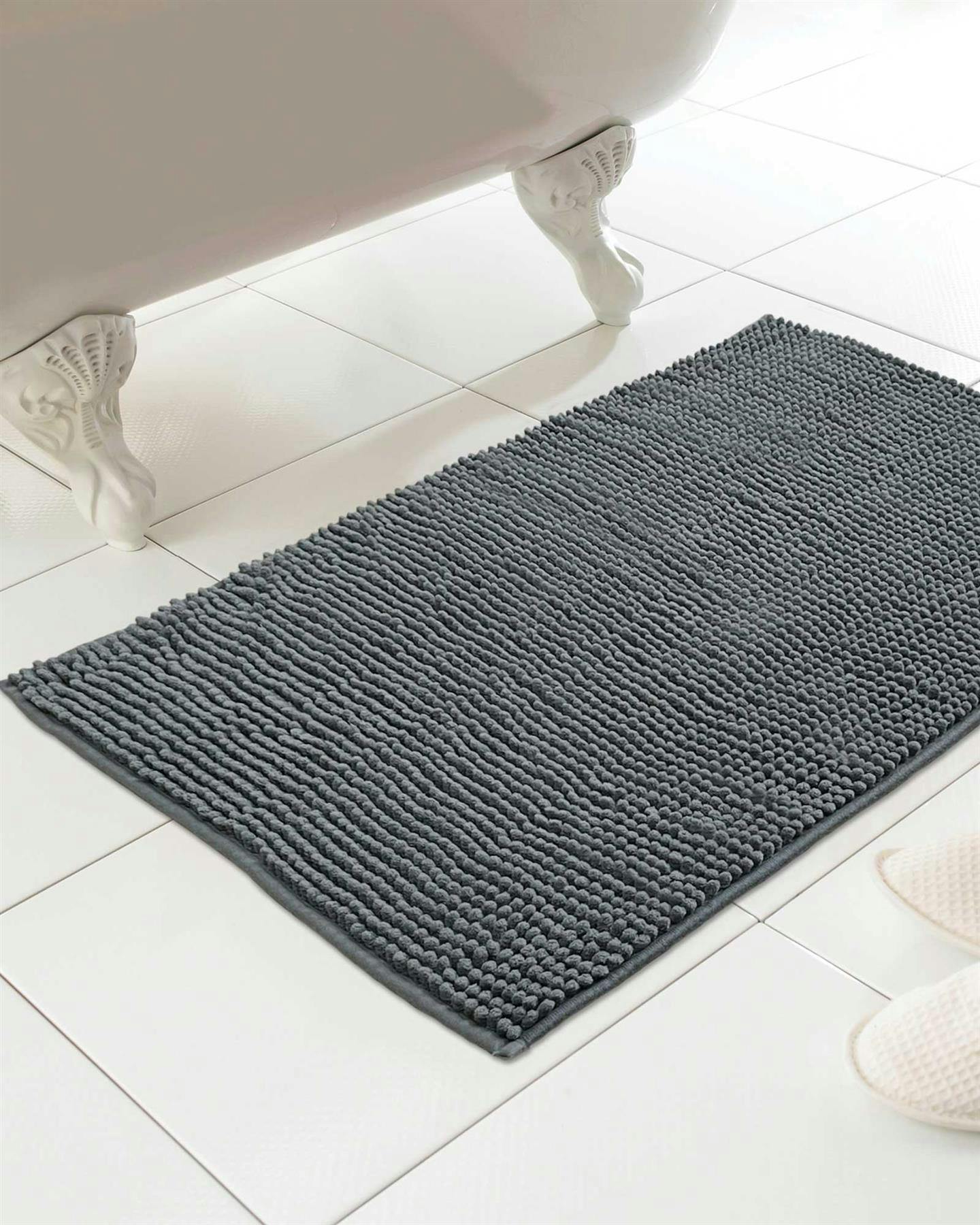 Rackhams Chenille Loop Charcoal Bath Mat - Charcoal