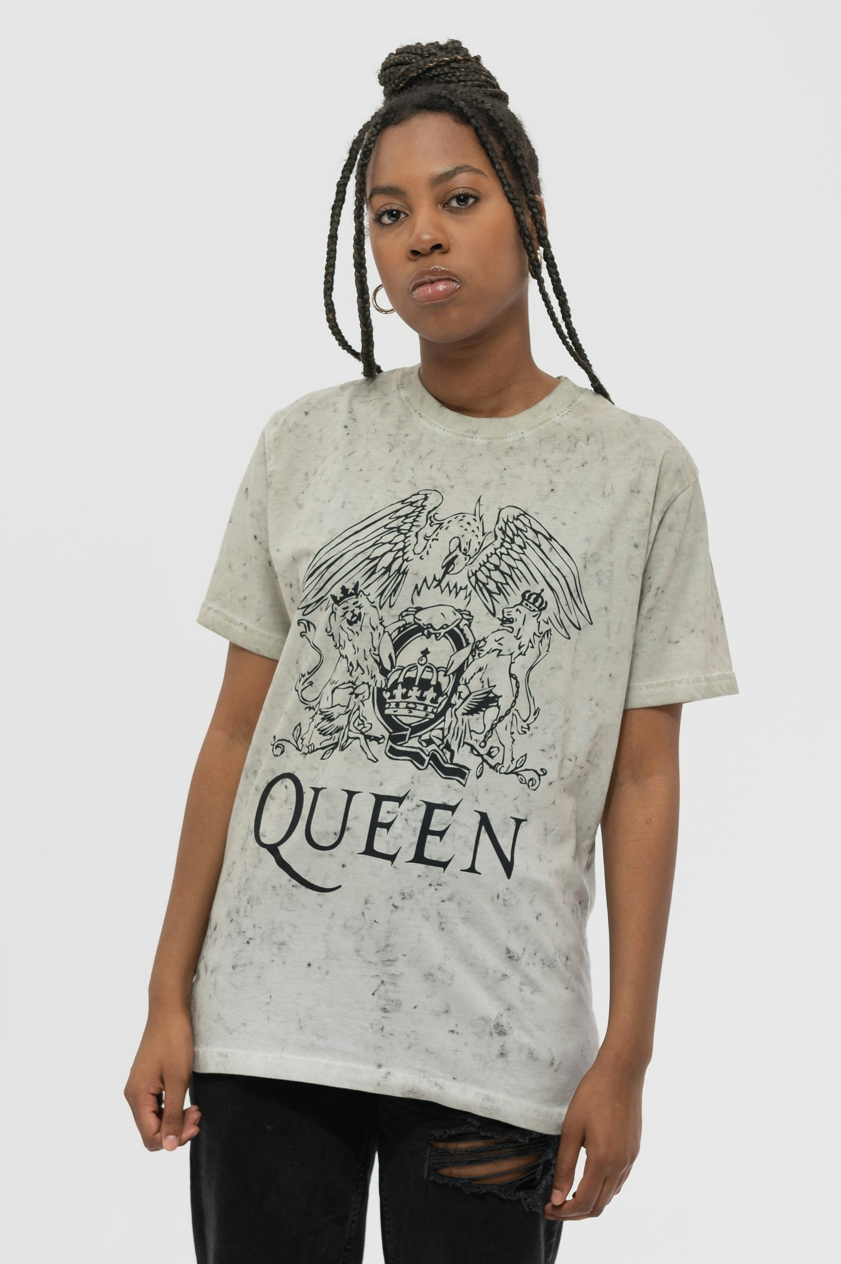 Paradiso Clothing Unisex White Queen Classic Crest Dip Dye T Shirt - Xl
