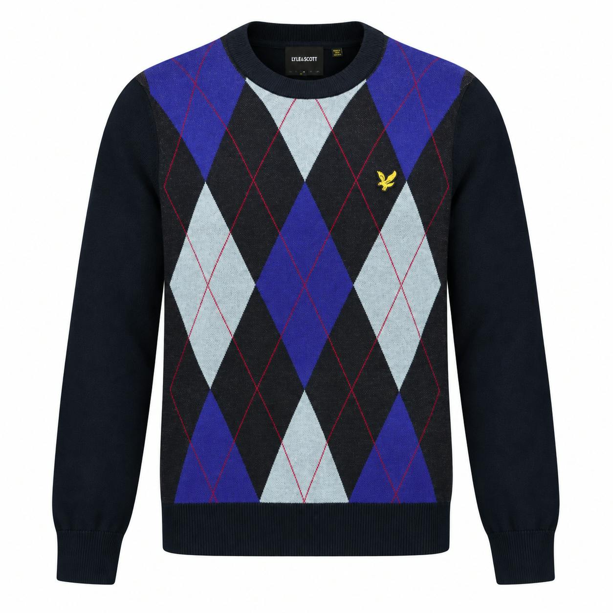 Lyle & Scott Bleu Sweater Argyle - Image 3