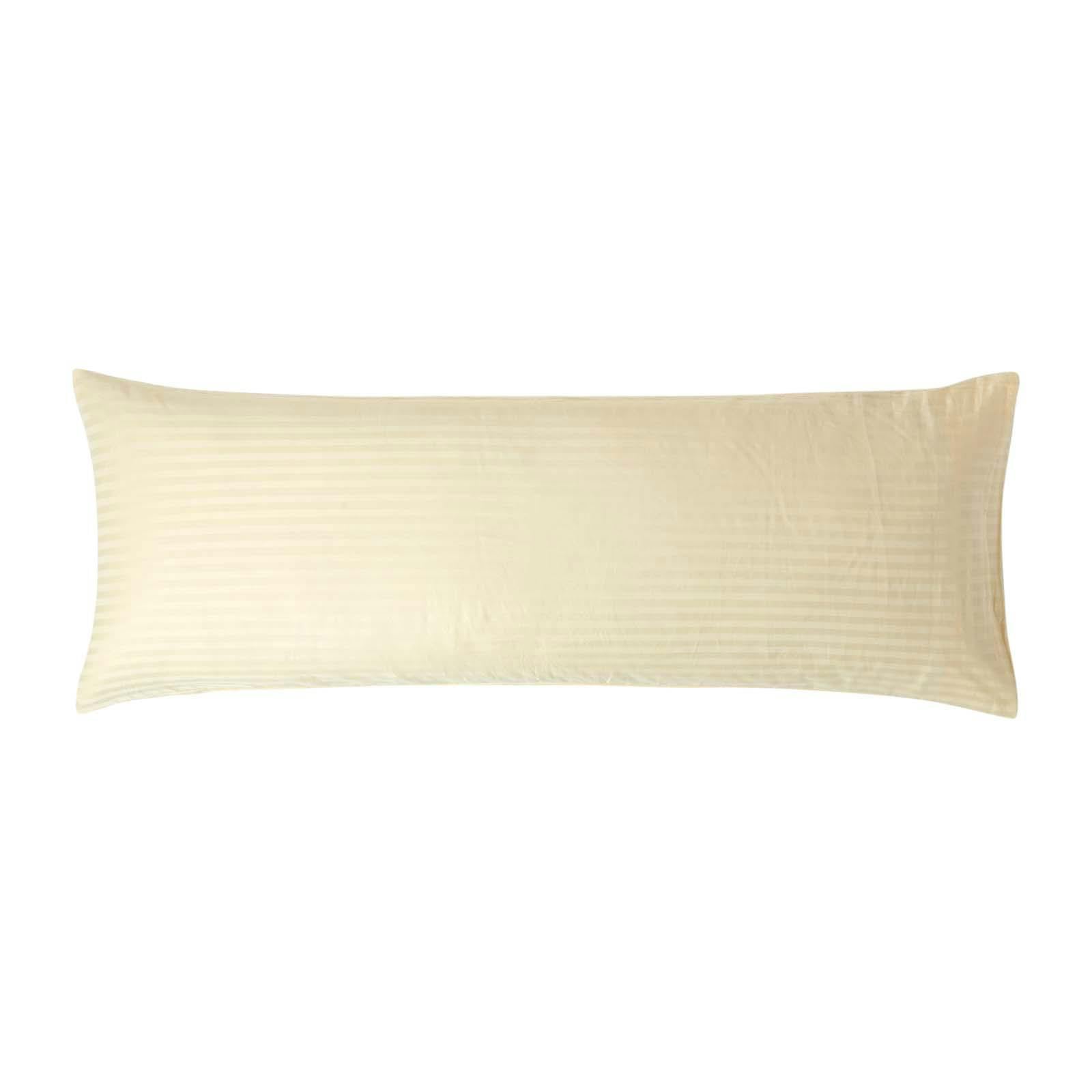 Homescapes Yellow Silky 330 Tc Egyptian Cotton Satin Stripe Body Pillowcase - Pastel
