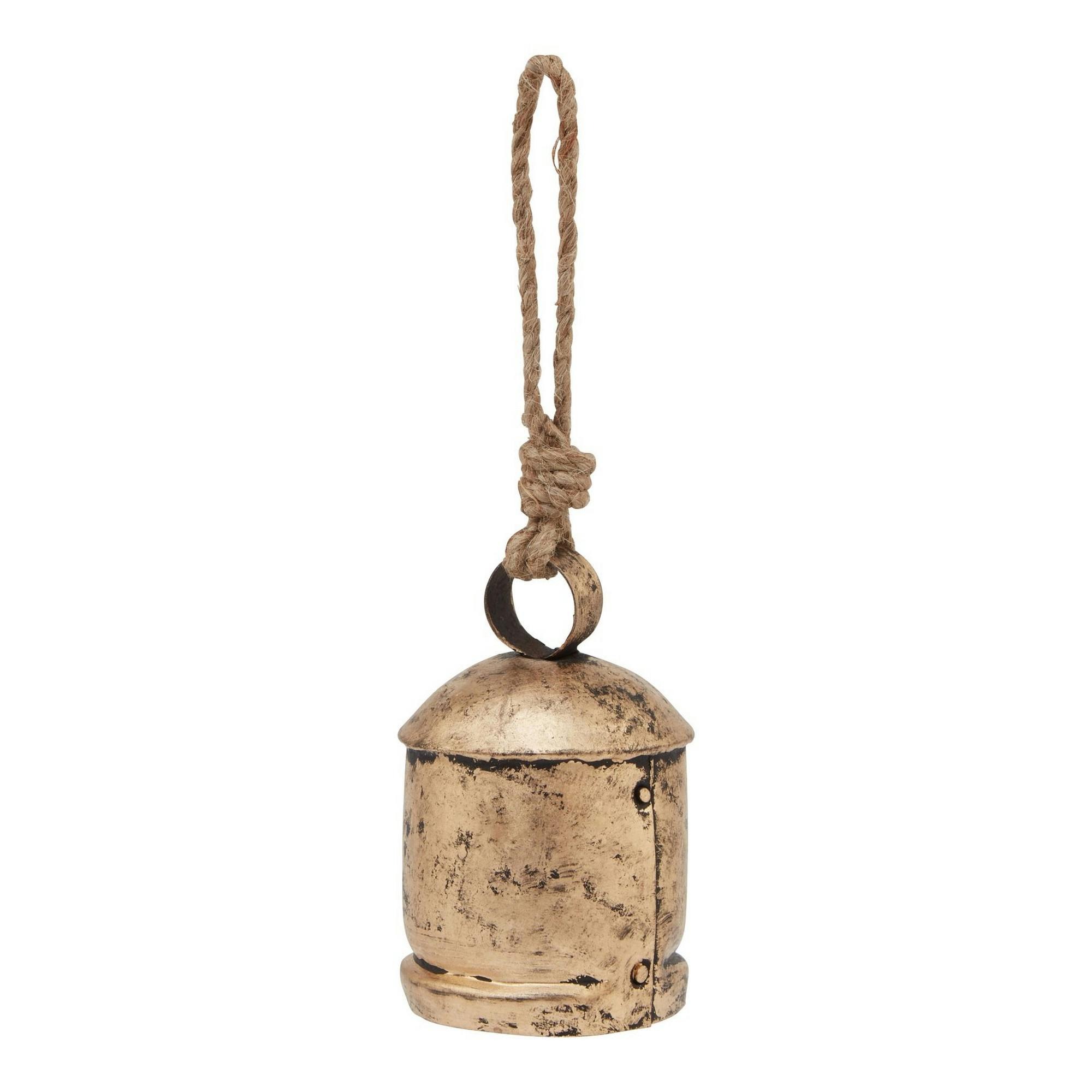 Hill Interiors Gold Antique Bell Bauble - One Size - 100% Mixed