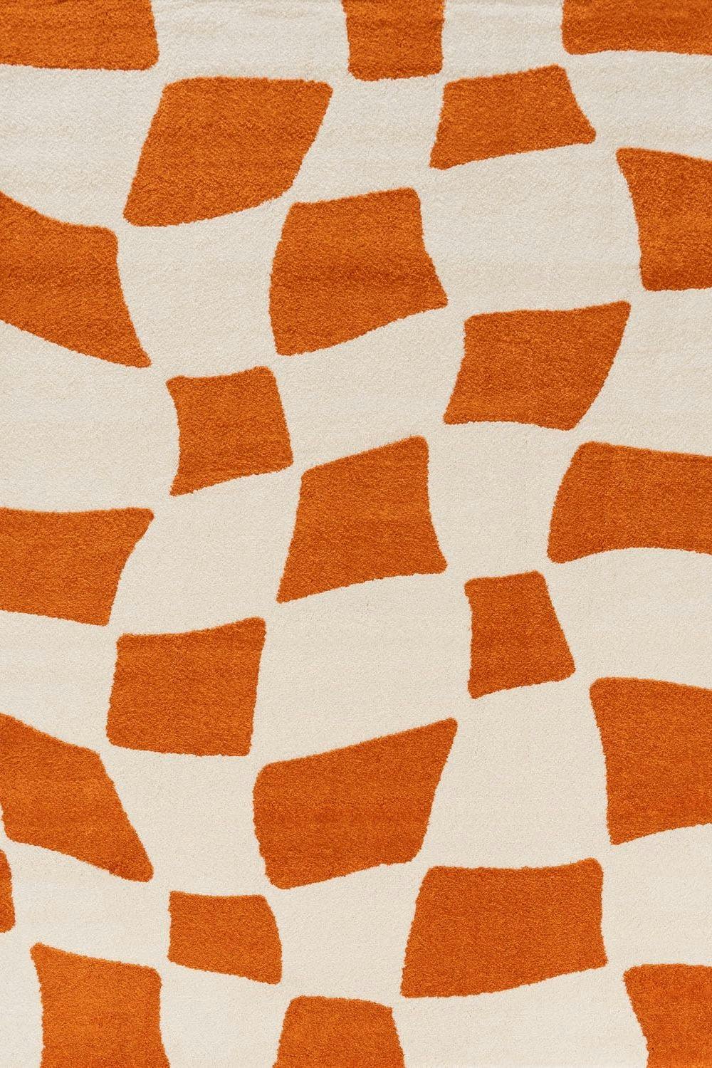 The Rugs Orange/White Joli Checkered & Rug - 200X290 Cm