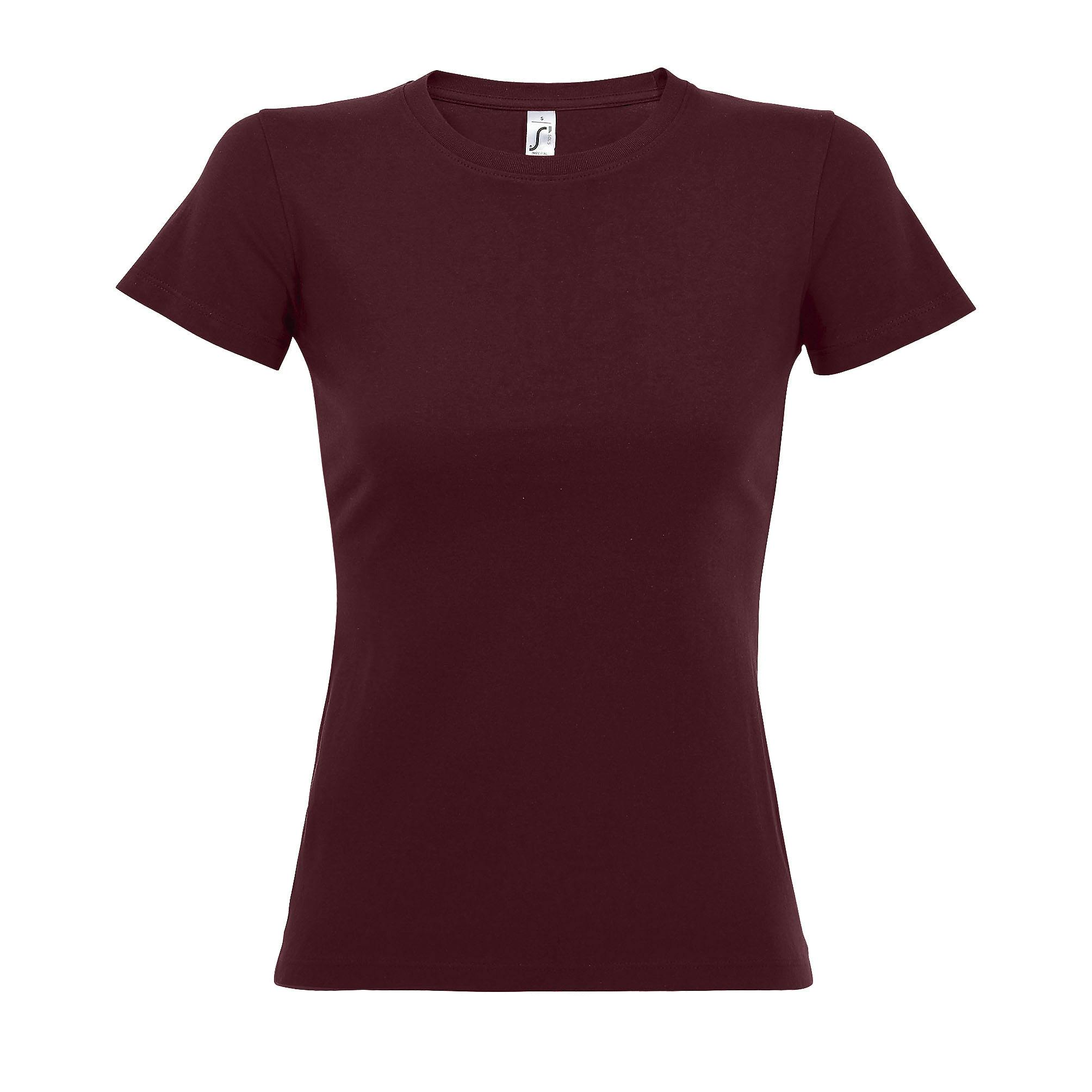 SOLS Womens/Ladies Imperial Heavy Short Sleeve T-Shirt (Burgundy) - Size Large - Image 2