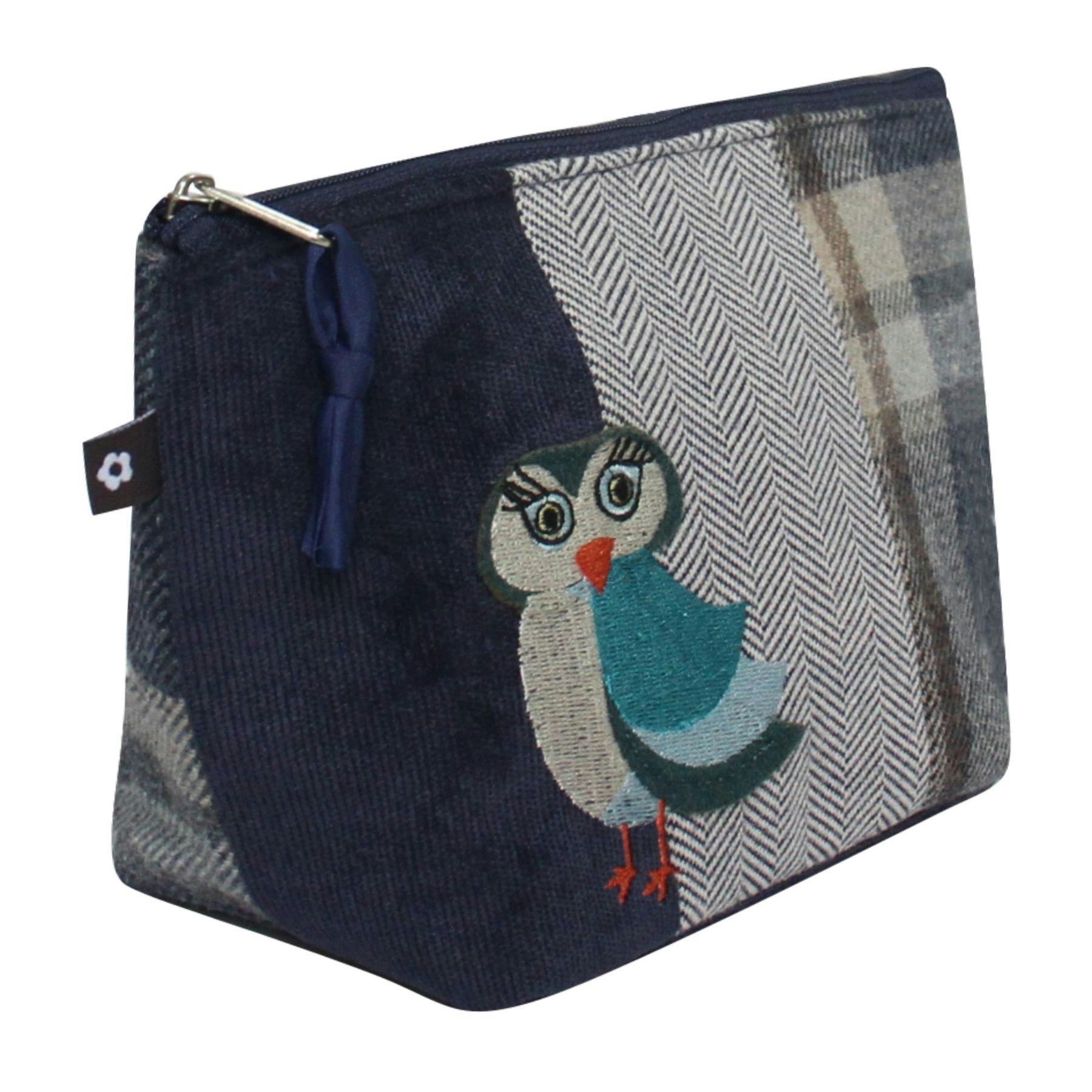 Earth Squared Owl Country Tartan Makeup Cosmetic Bag - Owl