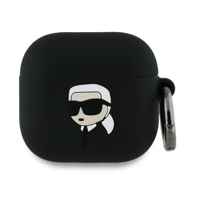 Karl Lagerfeld Black 3D Karl Head Silicone Case For Airpods 4 - Kla4runikk