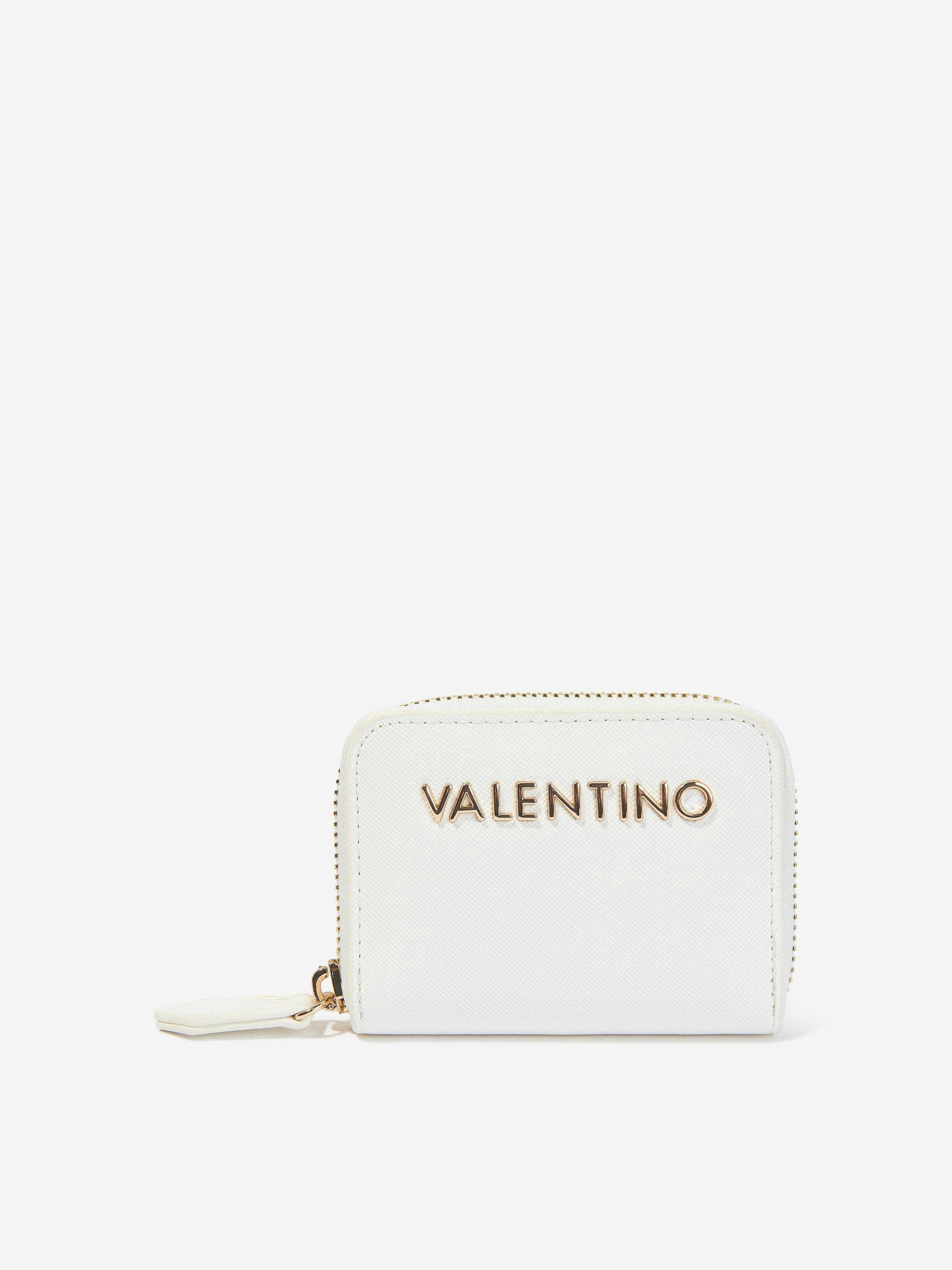 Valentino White Divina Zip Around Wallet In (10Cm) - One Size