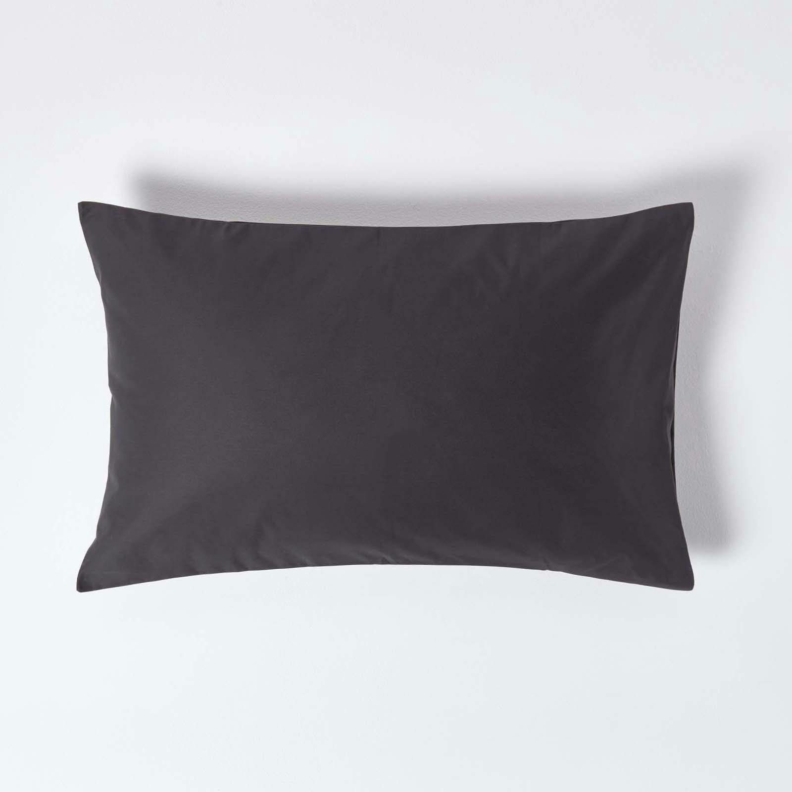 Homescapes Dark/Grey Premium 1000 Tc Egyptian Cotton Sateen Weave Housewife Pillowcase, Standard Size - Charcoal