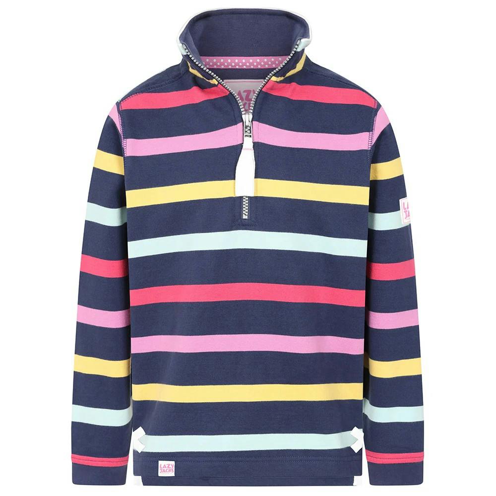 Lazy Jacks Girls Twilight Twilight Quarter Zip Sweatshirt - Multicoloured - 7-8 Years - Multicoloured - 100% Cotton