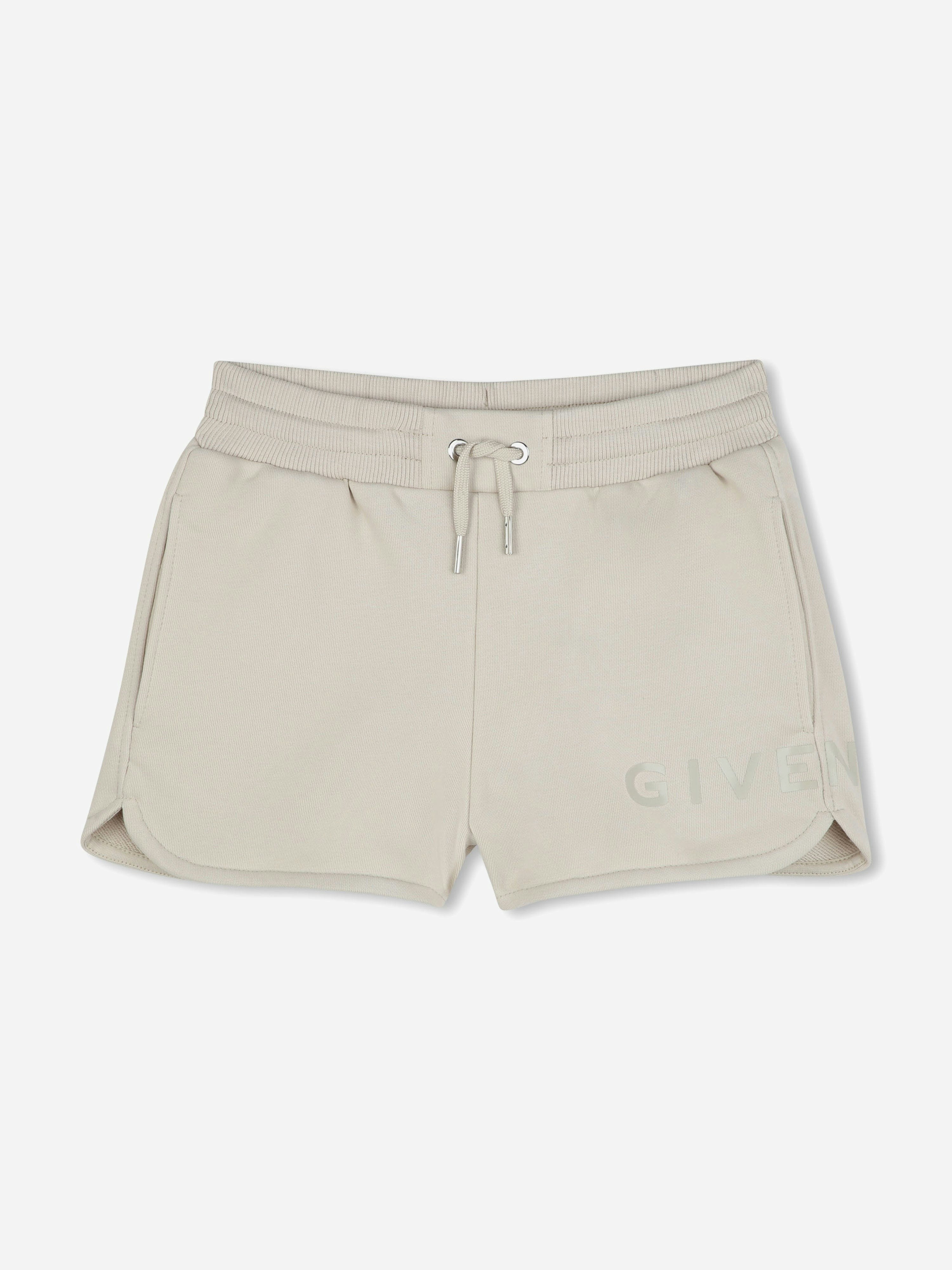 Givenchy Girls Beige Logo Shorts In - 6 Yrs