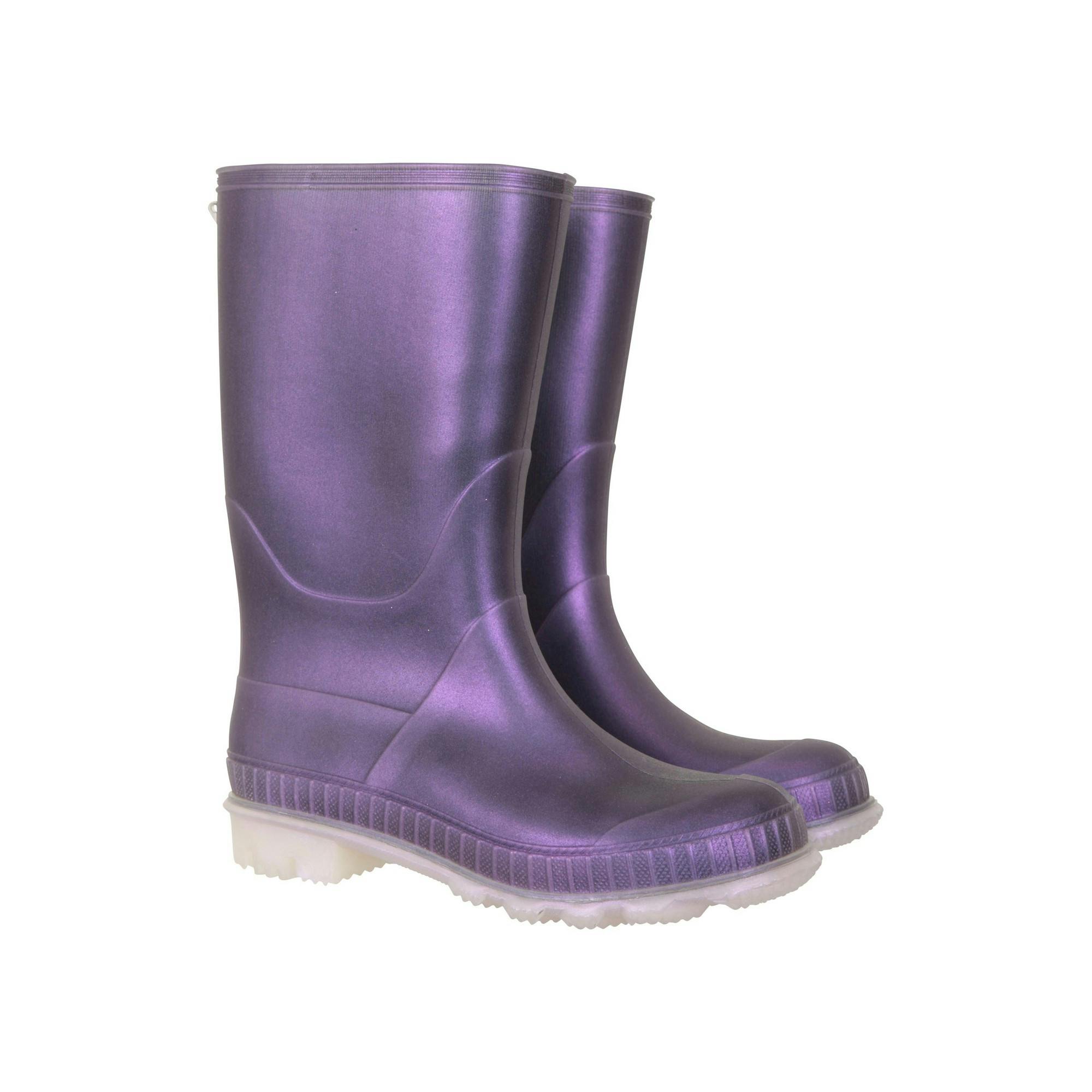 Mountain Warehouse Purple Kids Plain Wellington Boots - 3 Uk