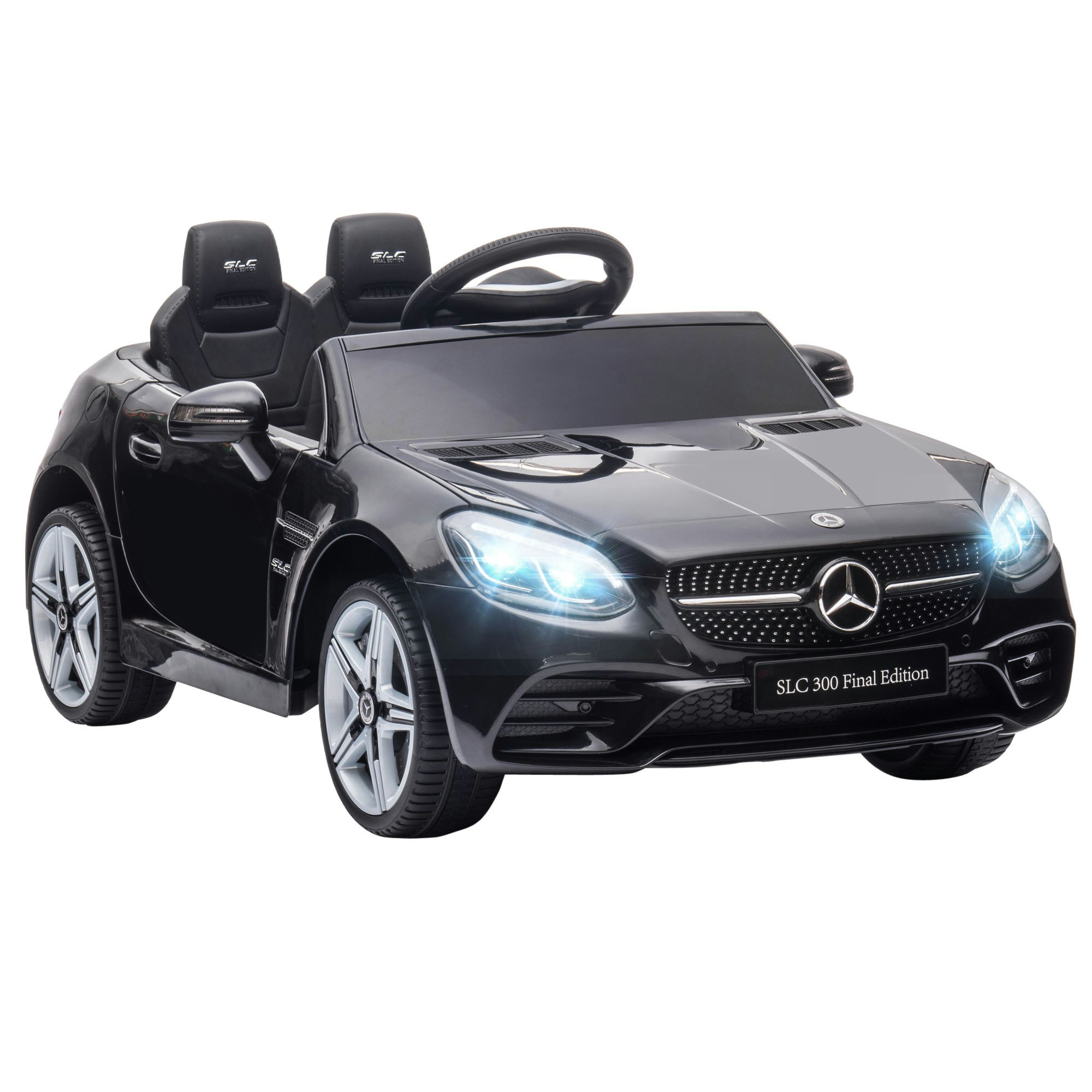 Aiyaplay Black Benz 12V Kids Electric Ride On Car W/ Remote Control Music Size 12