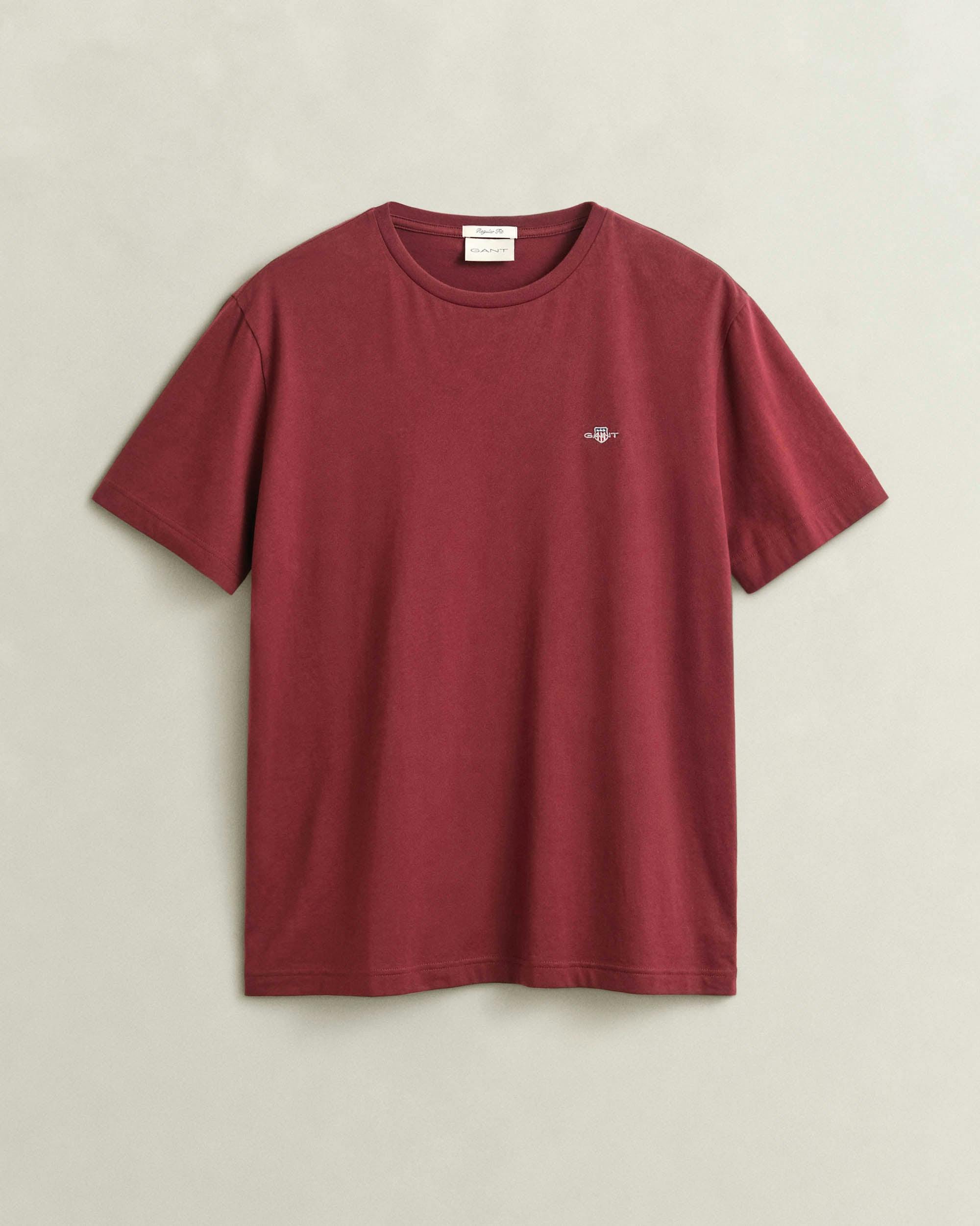 Gant Cotton Regular Fit Short Sleeve Crew Neck T-Shirt for Men in Red - Image 7