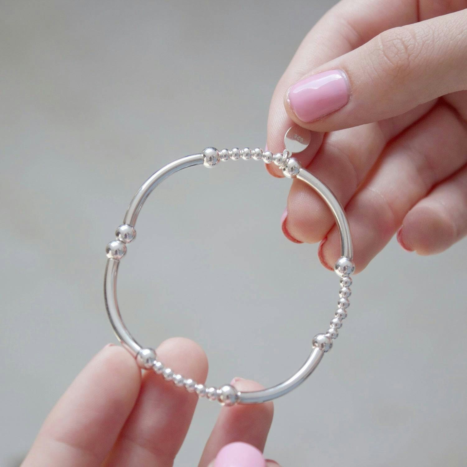 Mylee London Silver Ball & Noodle Bead Bracelet - Yes