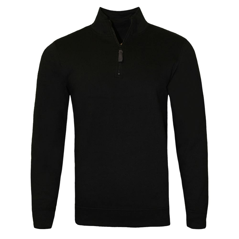 Sol's Men's Black Stan Contrast Zip Neck Sweatshirt In | Size: Large - Image 2