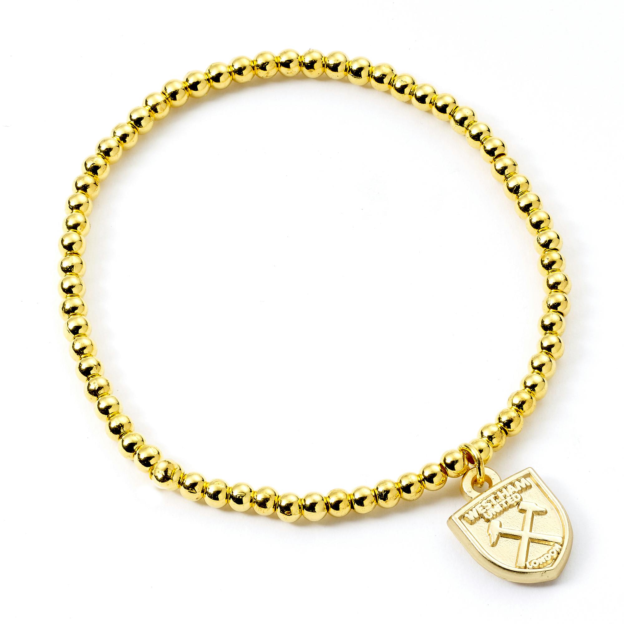 The Carat Shop Gold West Ham Crest Ball Bead Bracelet