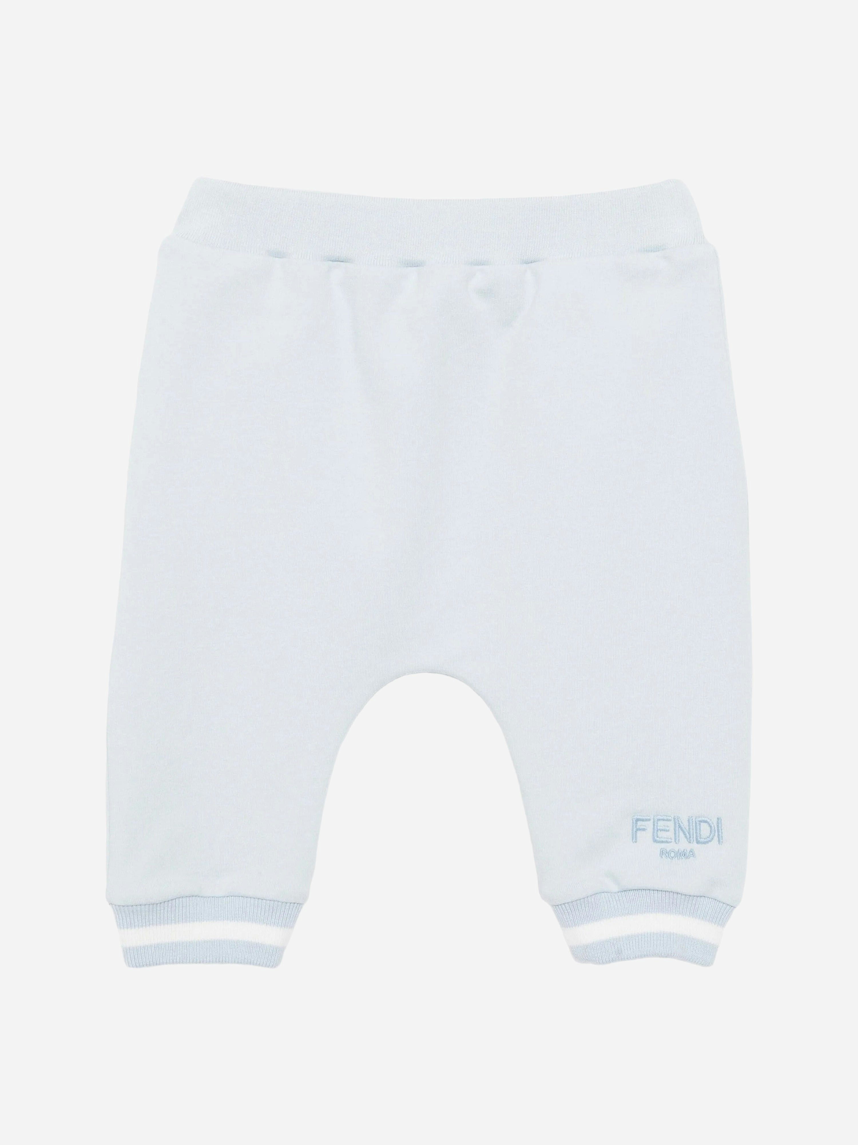 Fendi Kids Boys Blue Fendi Baby Logo Joggers In - 24 Mths