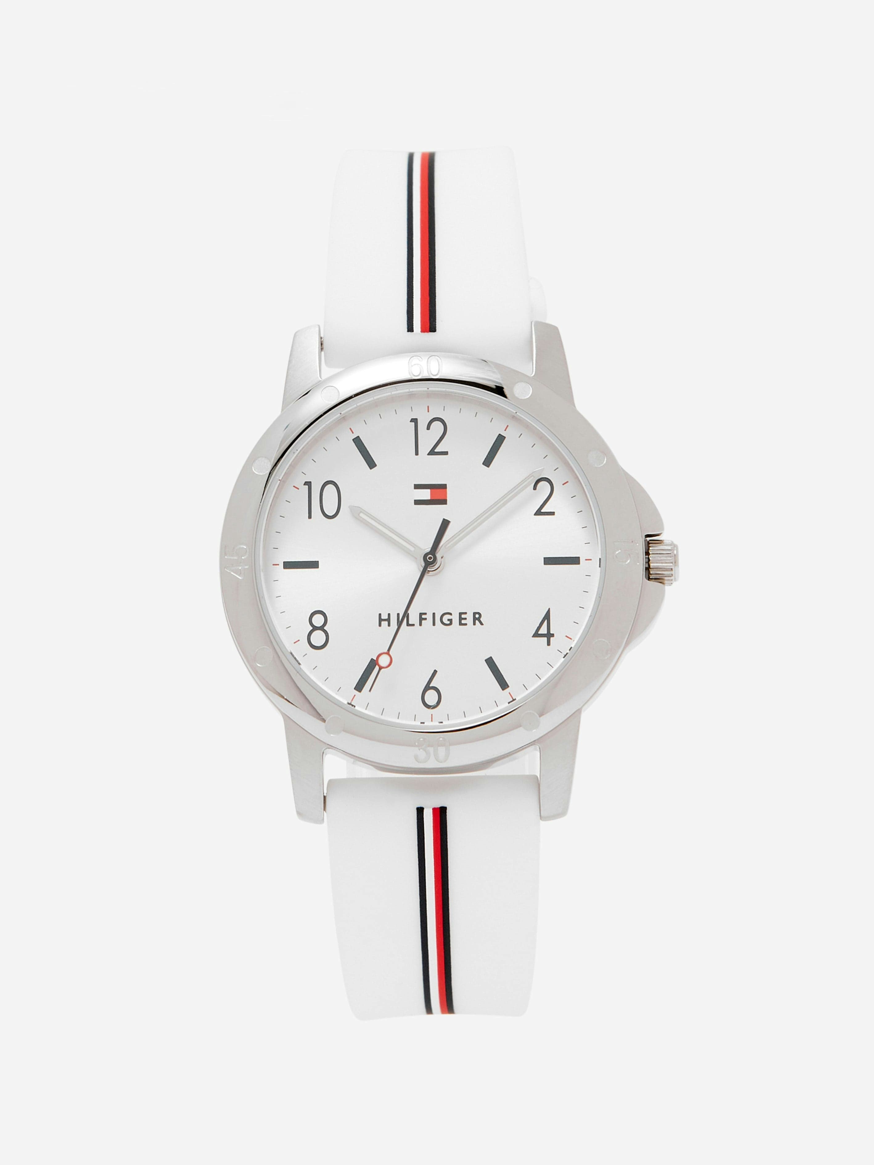 Tommy Hilfiger Girls White Logo Strap Watch In 32Mm (One Size)
