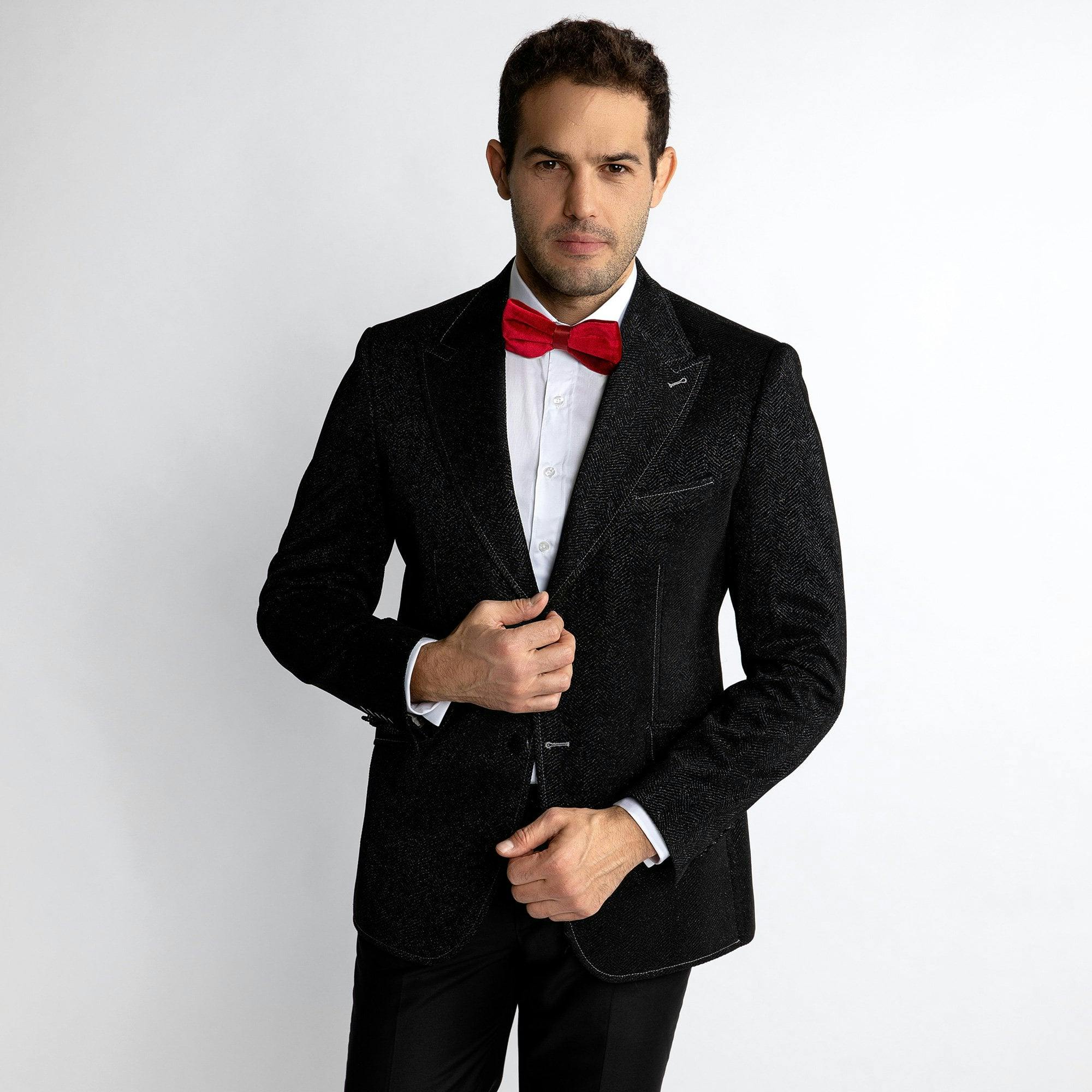 Claudio Lugli Black Luxury Fitted Sparkling Dinner Jacket - 44 Uk/ 54 Eu