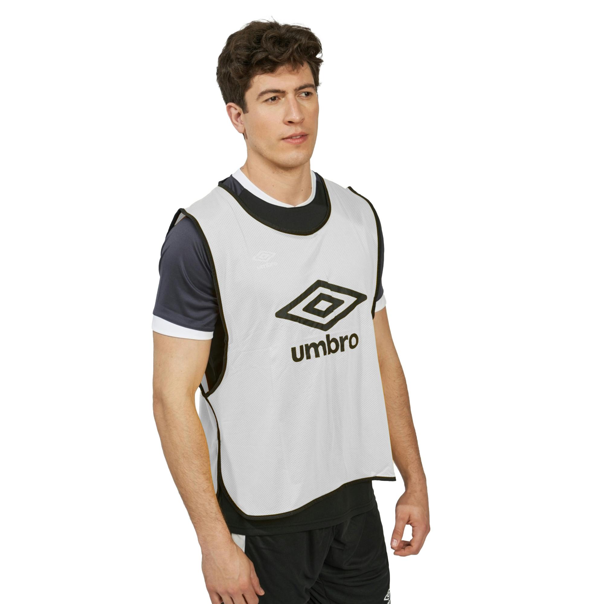 Umbro Unisex White/Black Adult Training Bib - S-M
