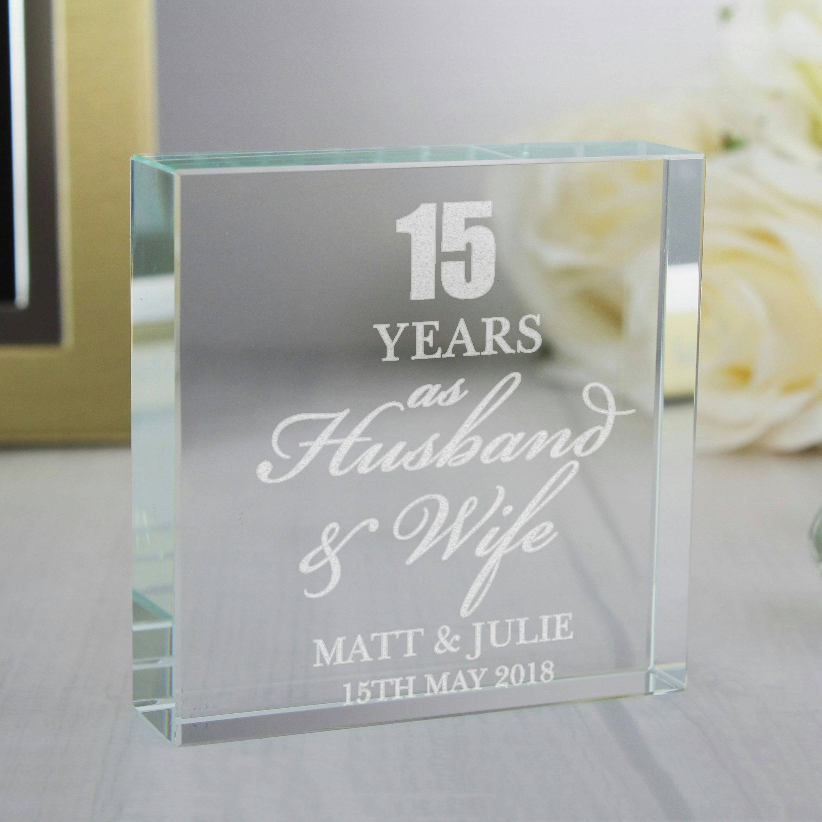 Personalised Memento Company Personalised Anniversary Crystal Token