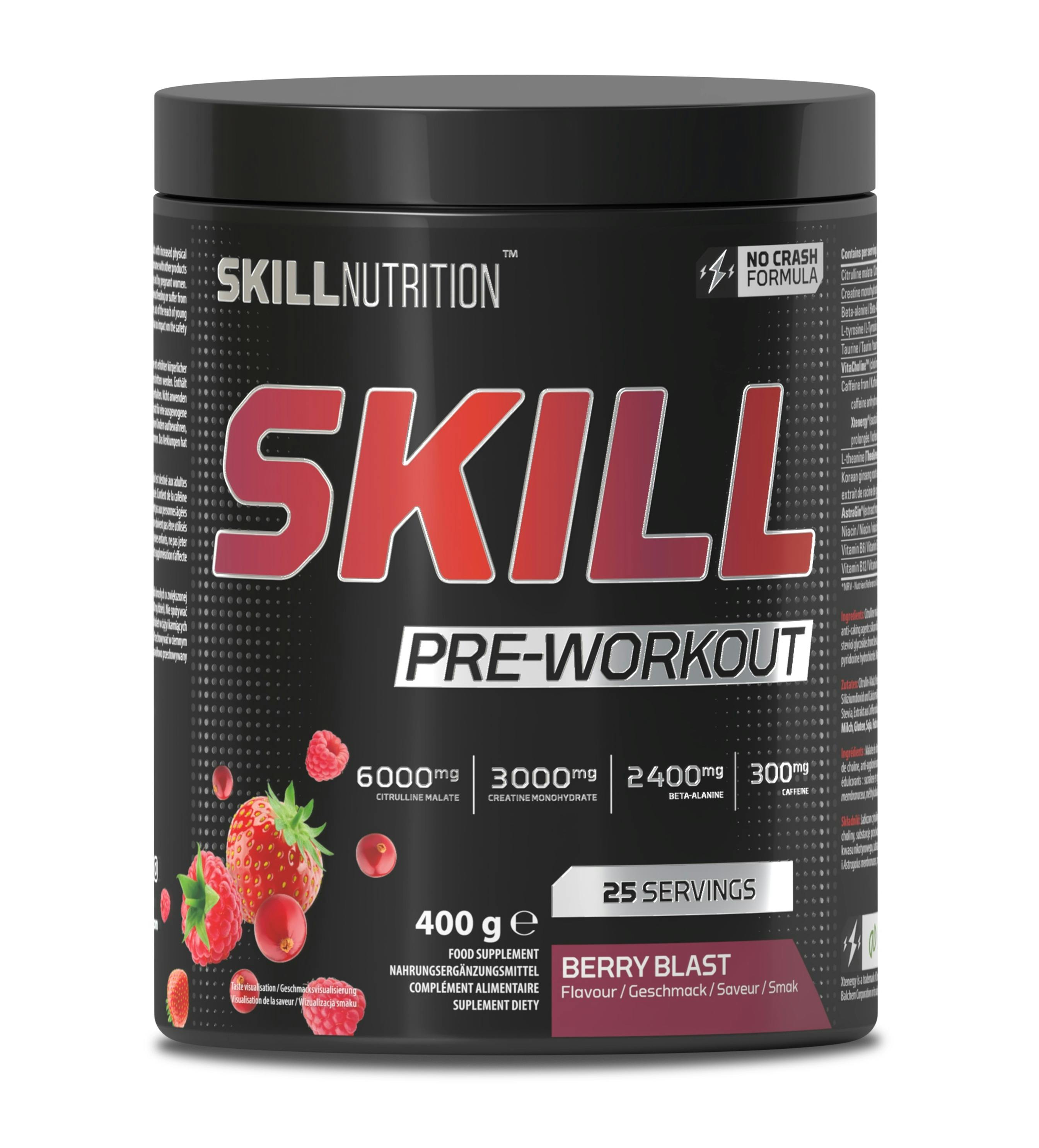 Skill Nutrition Skill Pre-Workout, Berry Blast - 400-412G - Image 4