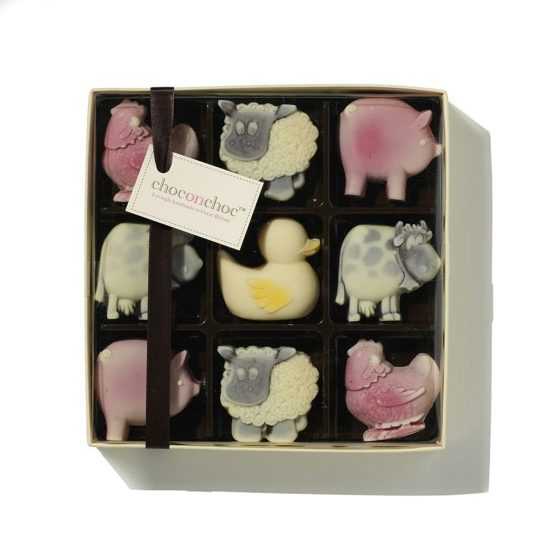Choc On Choc Dark/White Chocolate Animals Farmyard Selection Box