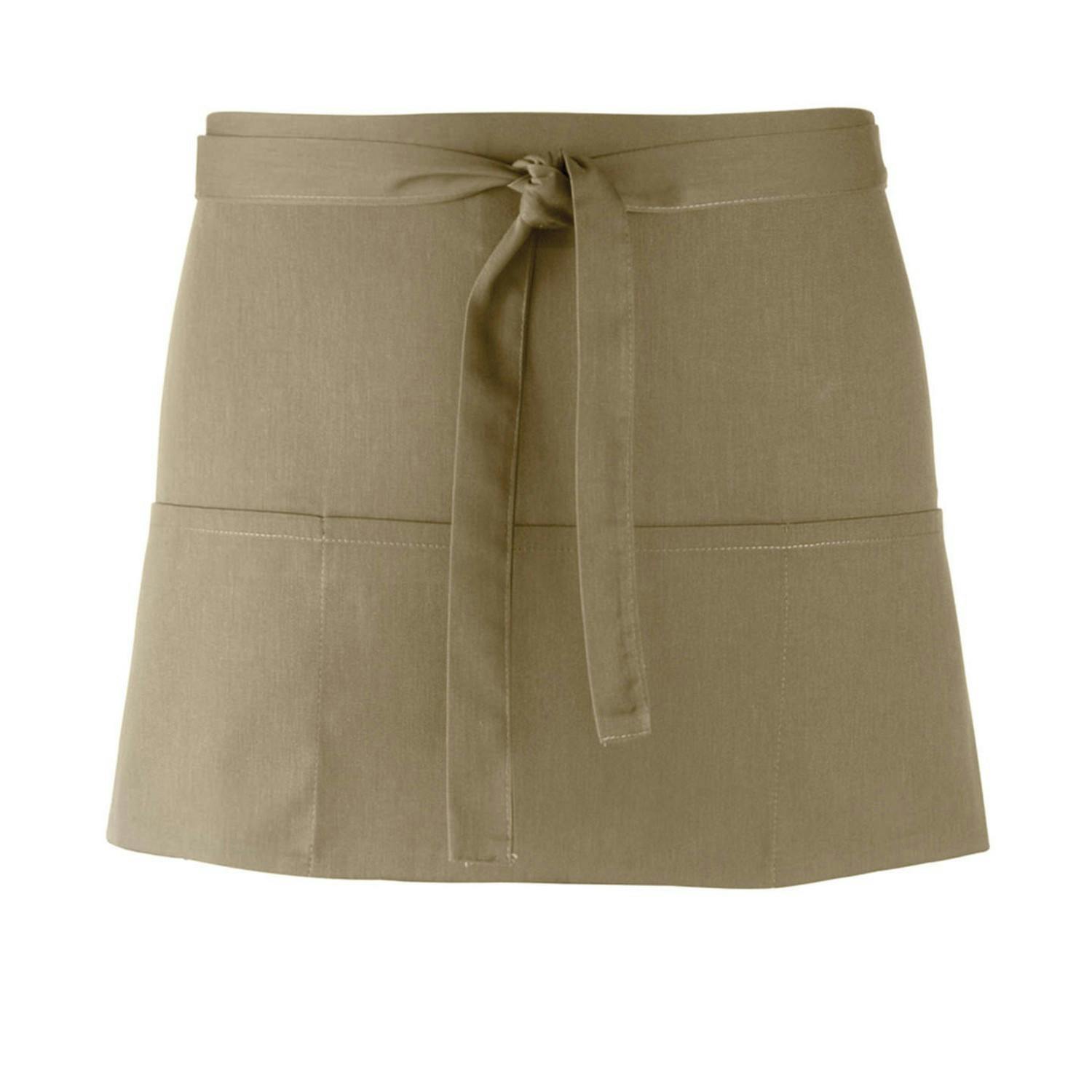 Premier Unisex Olive Colours 3 Pocket Short Apron In - Image 3