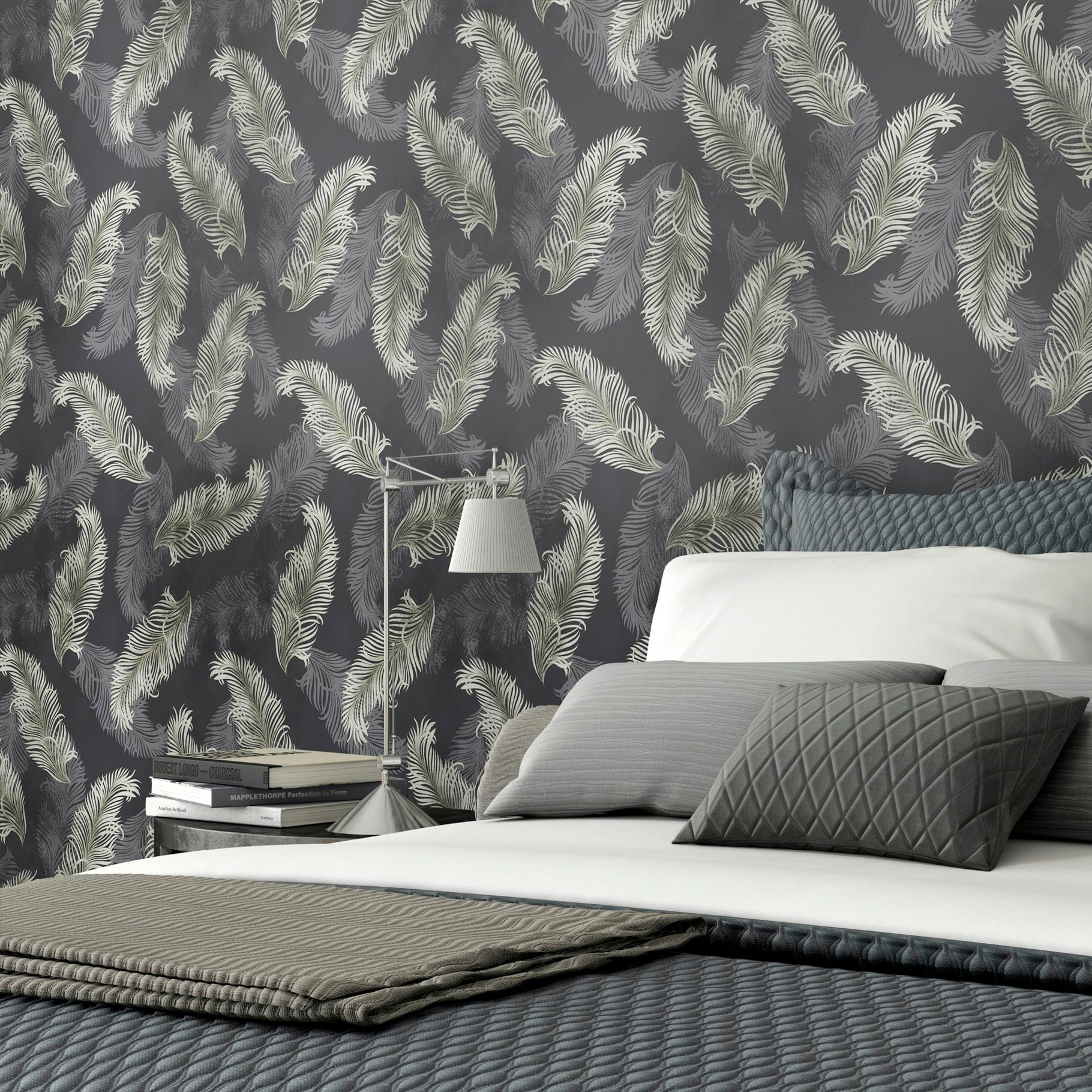 Rackhams Black Feathers - 10M Wallpaper