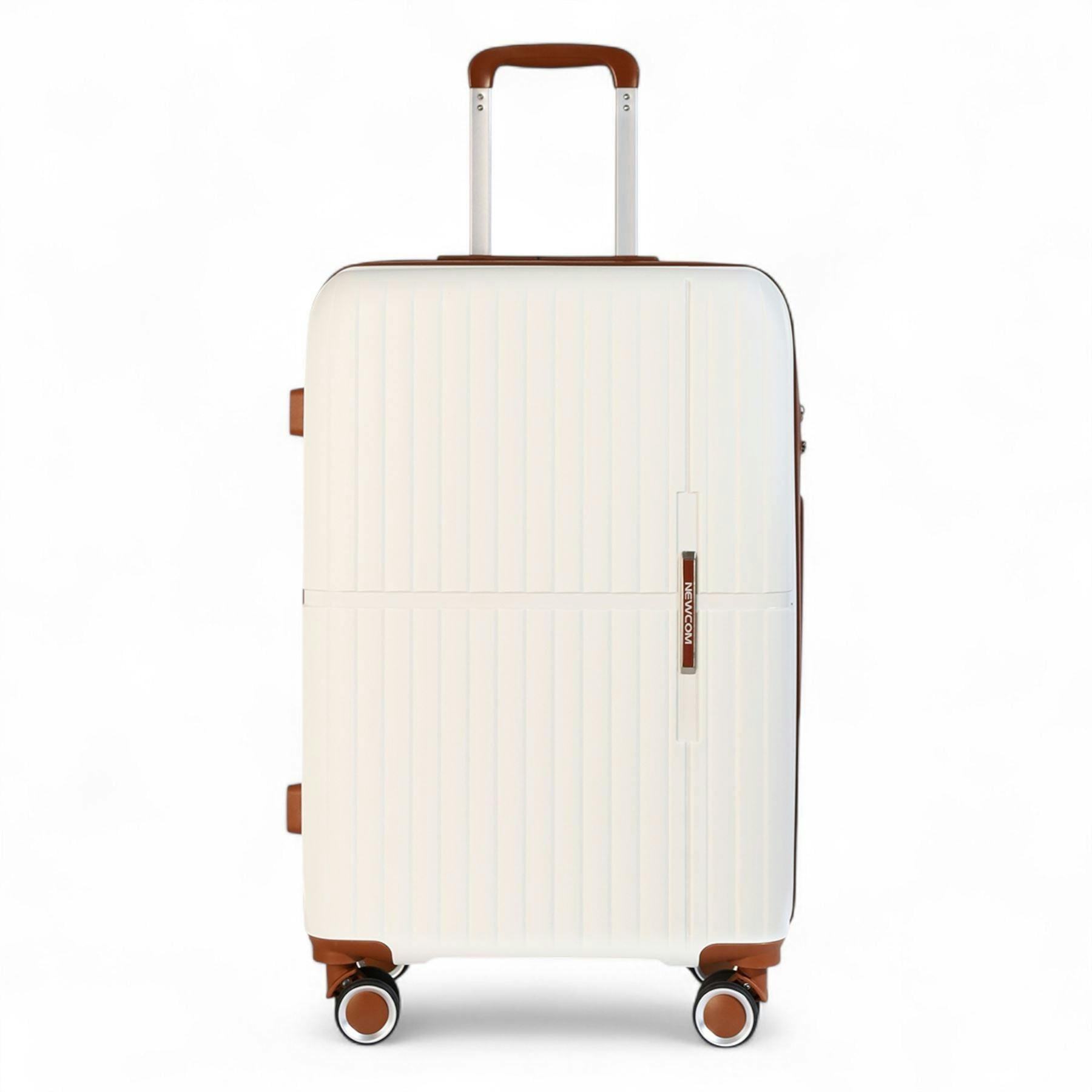 Infinity Luggage White Hard Shell Cabin 37 X 22 X 56 Cm Pp Luggage Suitcase Suitable For Easyjet, Ryanair - Cabin