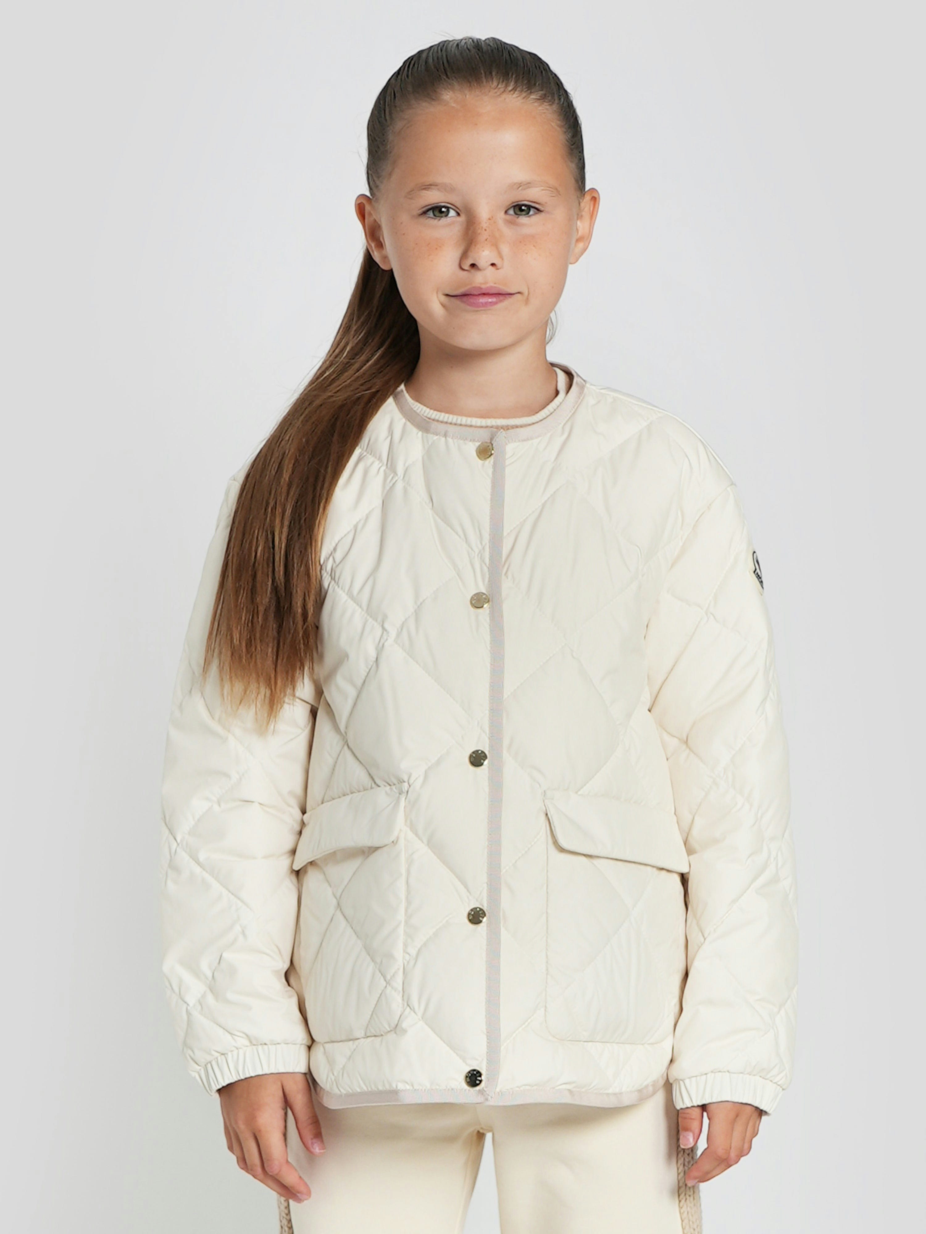 Moncler Enfant Girls Ivory Down Quilted Ursella Jacket In - 10 Yrs