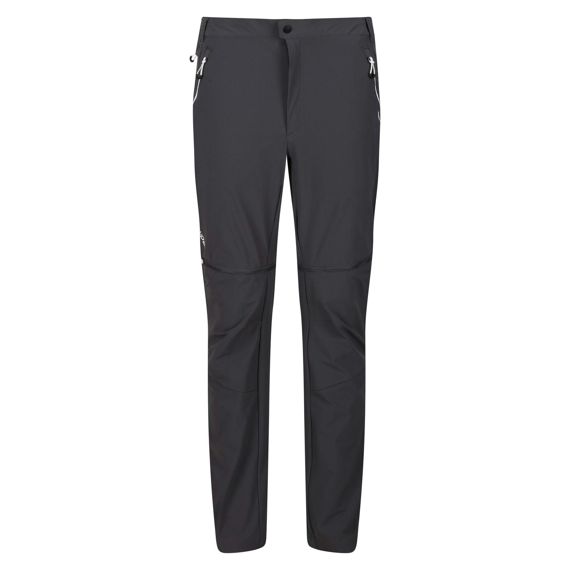Regatta Men's Grey/Black Mountain Zip-Off Trousers - Seal - 42R - Seal - 90% Polyamide/10% Elastane