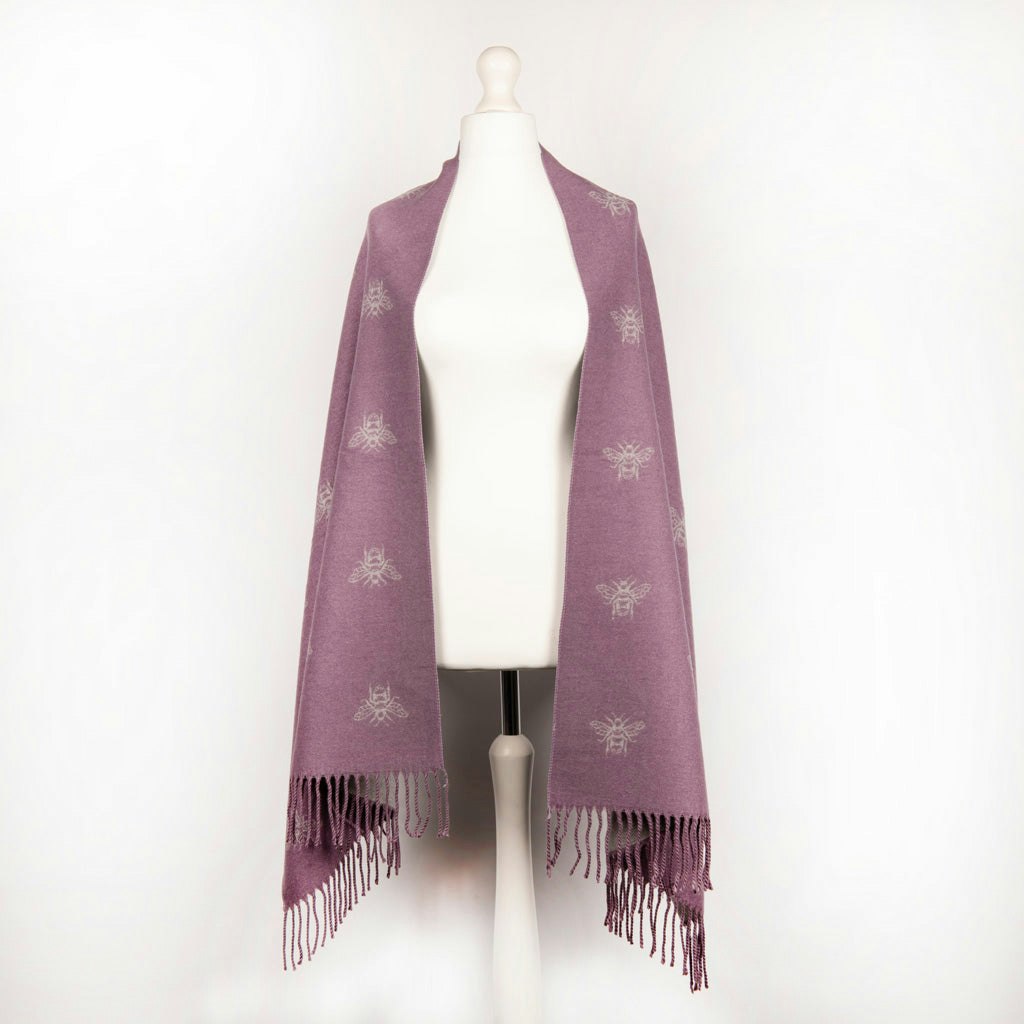Heritage Traditions Purple Super Soft Jacquard Scarf - Busy Bee