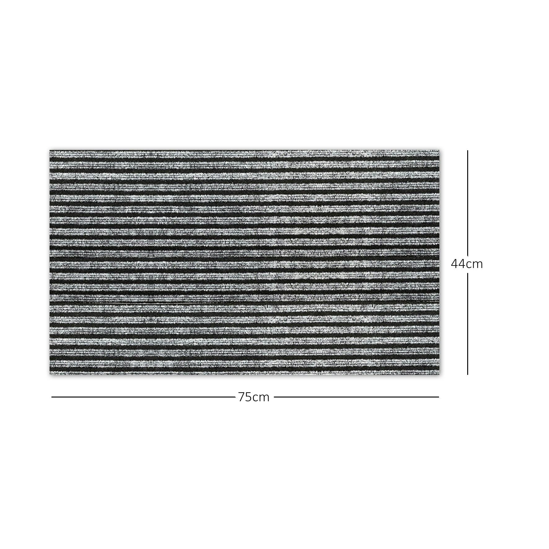 Rackhams Grey Striped Needlefelt Doormat - 75Cm X 44Cm