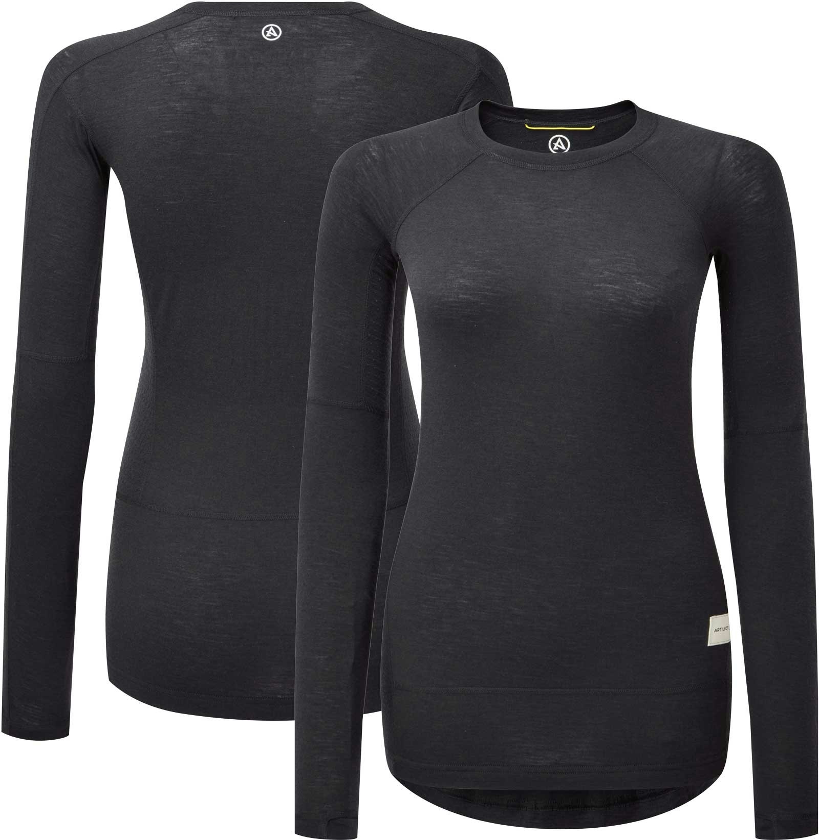 Artilect Women's Black Boulder 125 Long Sleeve Base Layer Crew {Art-2212102} - Medium