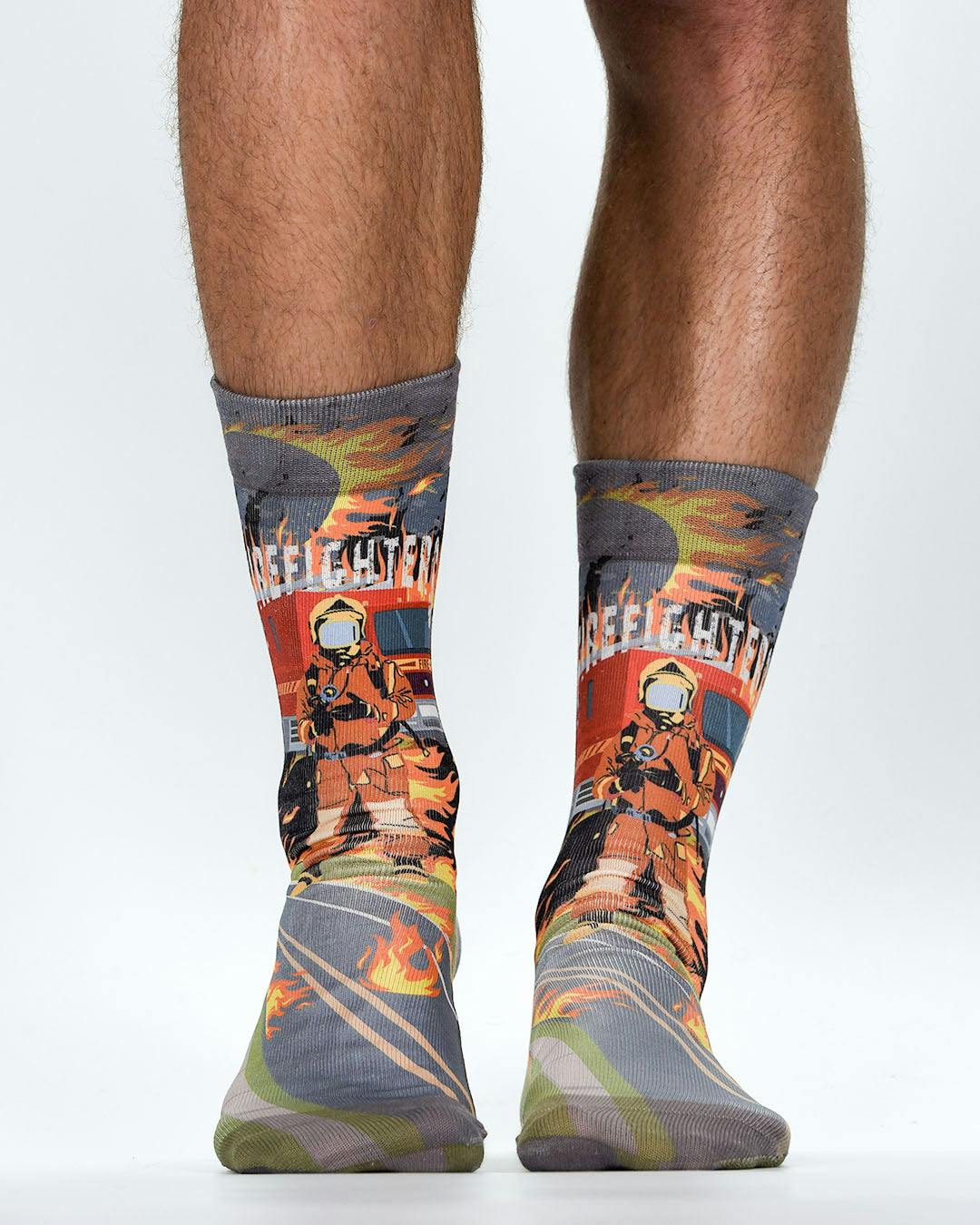 Jemsox Green Firefighter | Design Socks | Fun, Colourful & Comfortable Socks